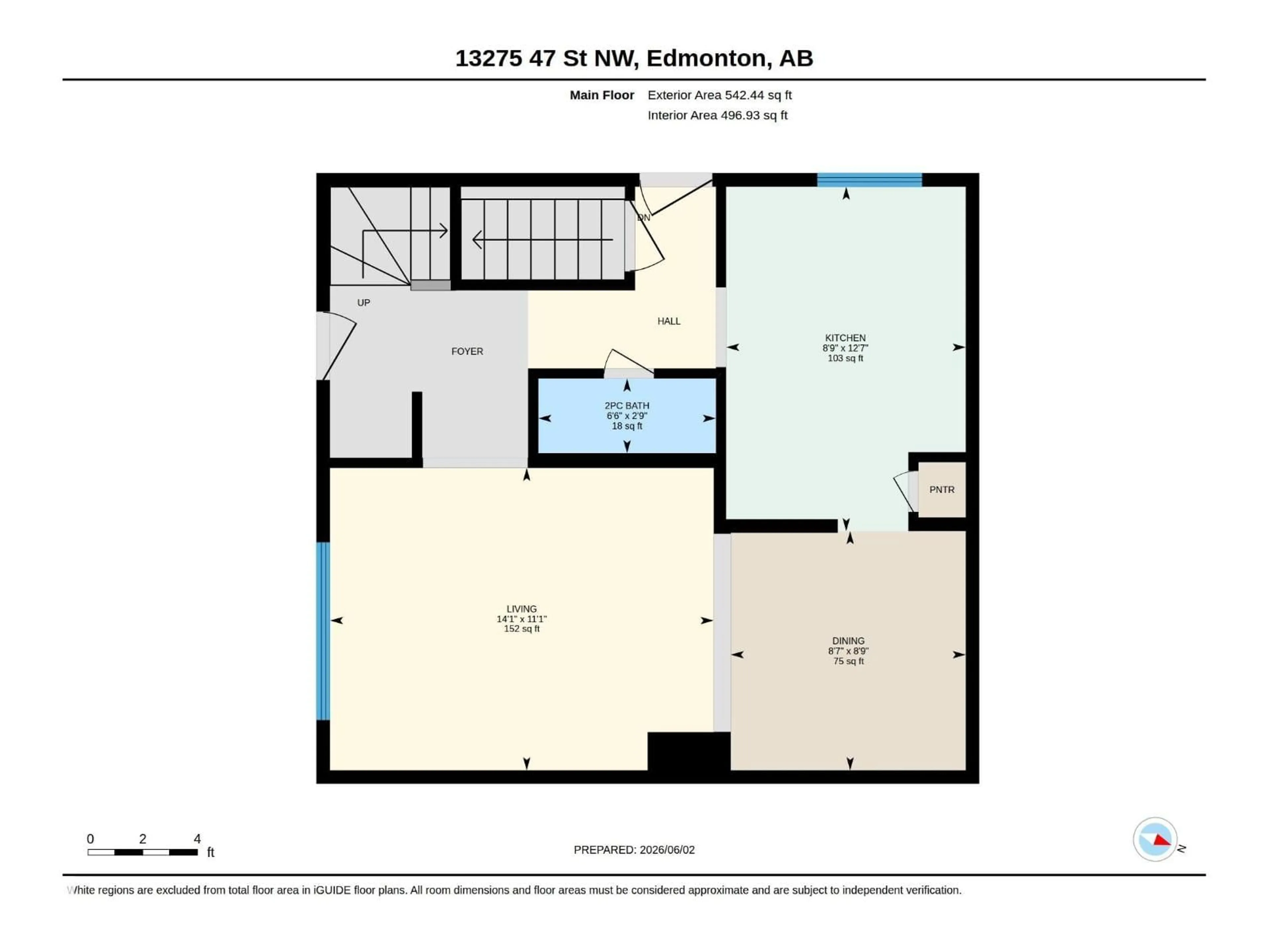 Floor plan for NW - 13275 47 ST, Edmonton Alberta T5A3L5