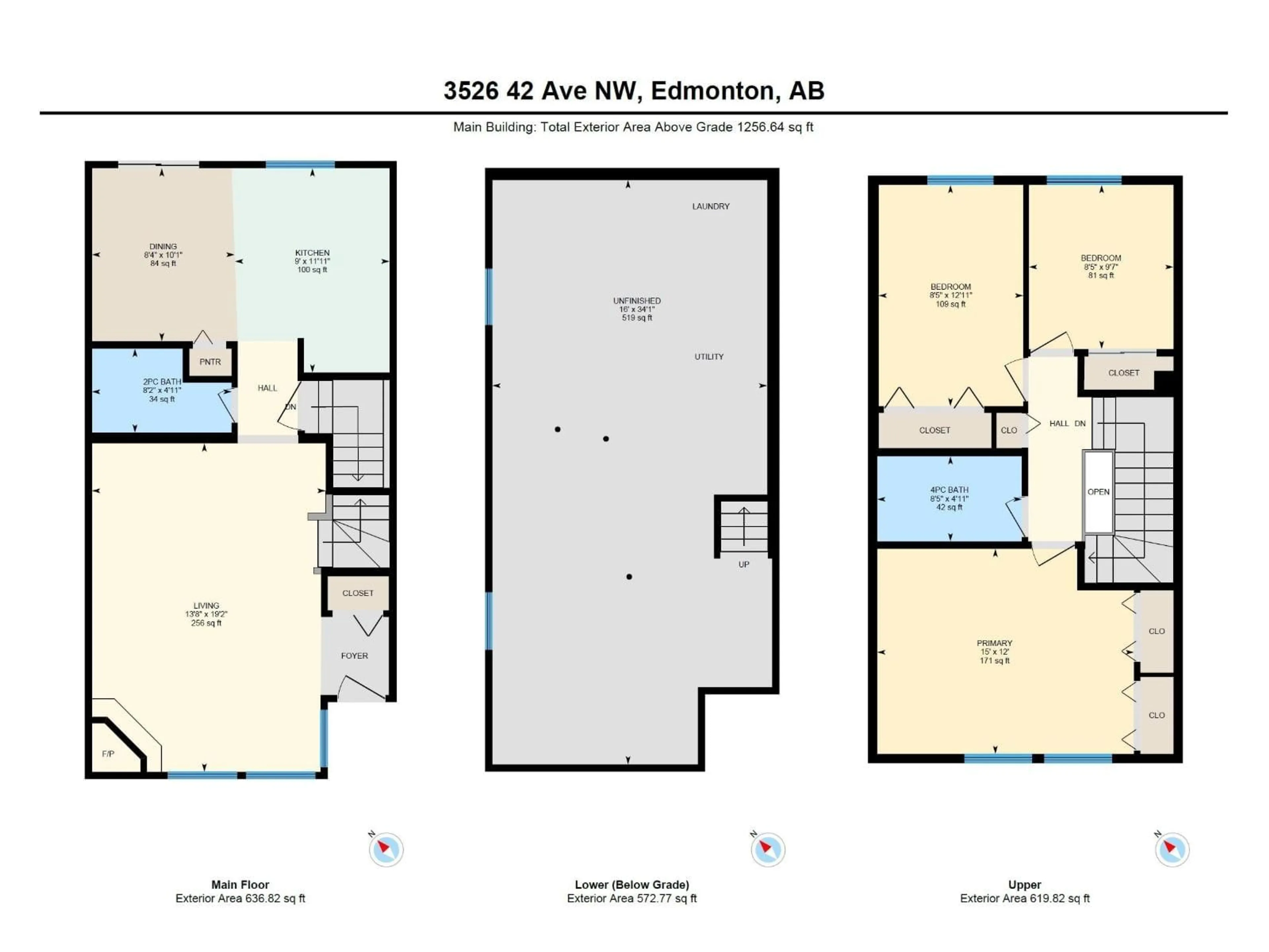 Floor plan for 3526 42 AV, Edmonton Alberta T6L5C8