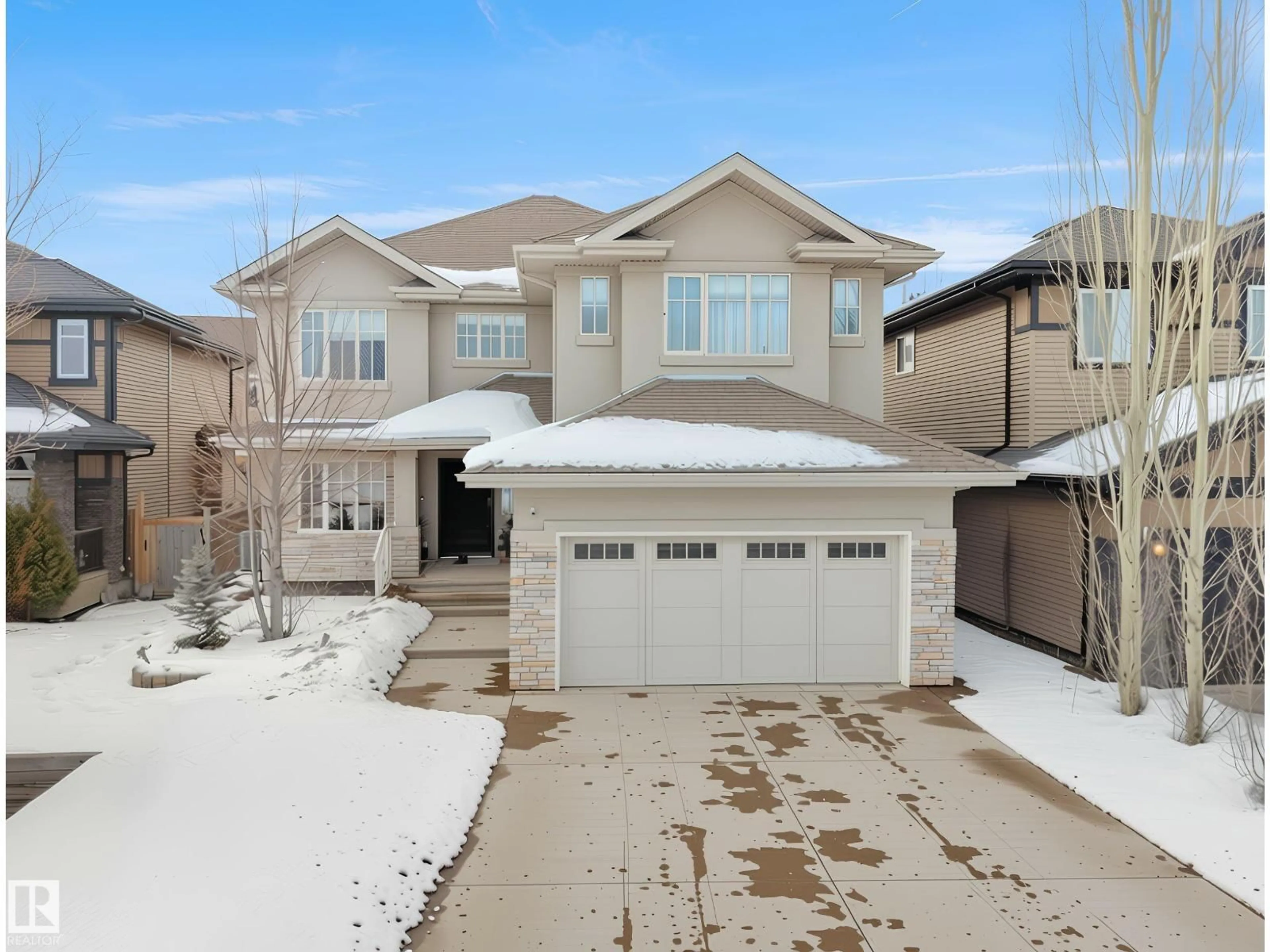 Home with vinyl exterior material, street for 2019 CAMERON RAVINE WY, Edmonton Alberta T6M0L9