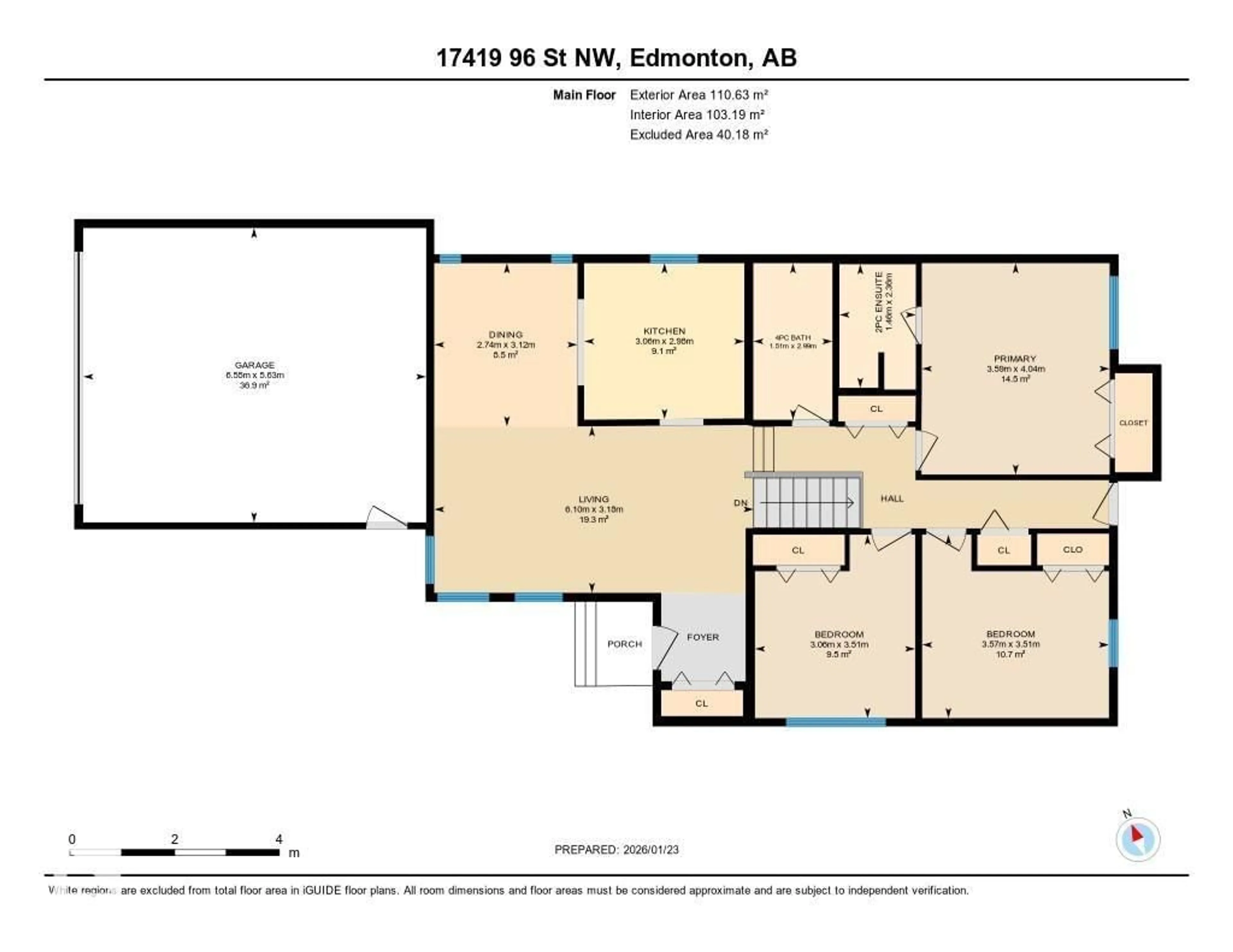 Floor plan for 17419 96 ST, Edmonton Alberta T5Z2B5