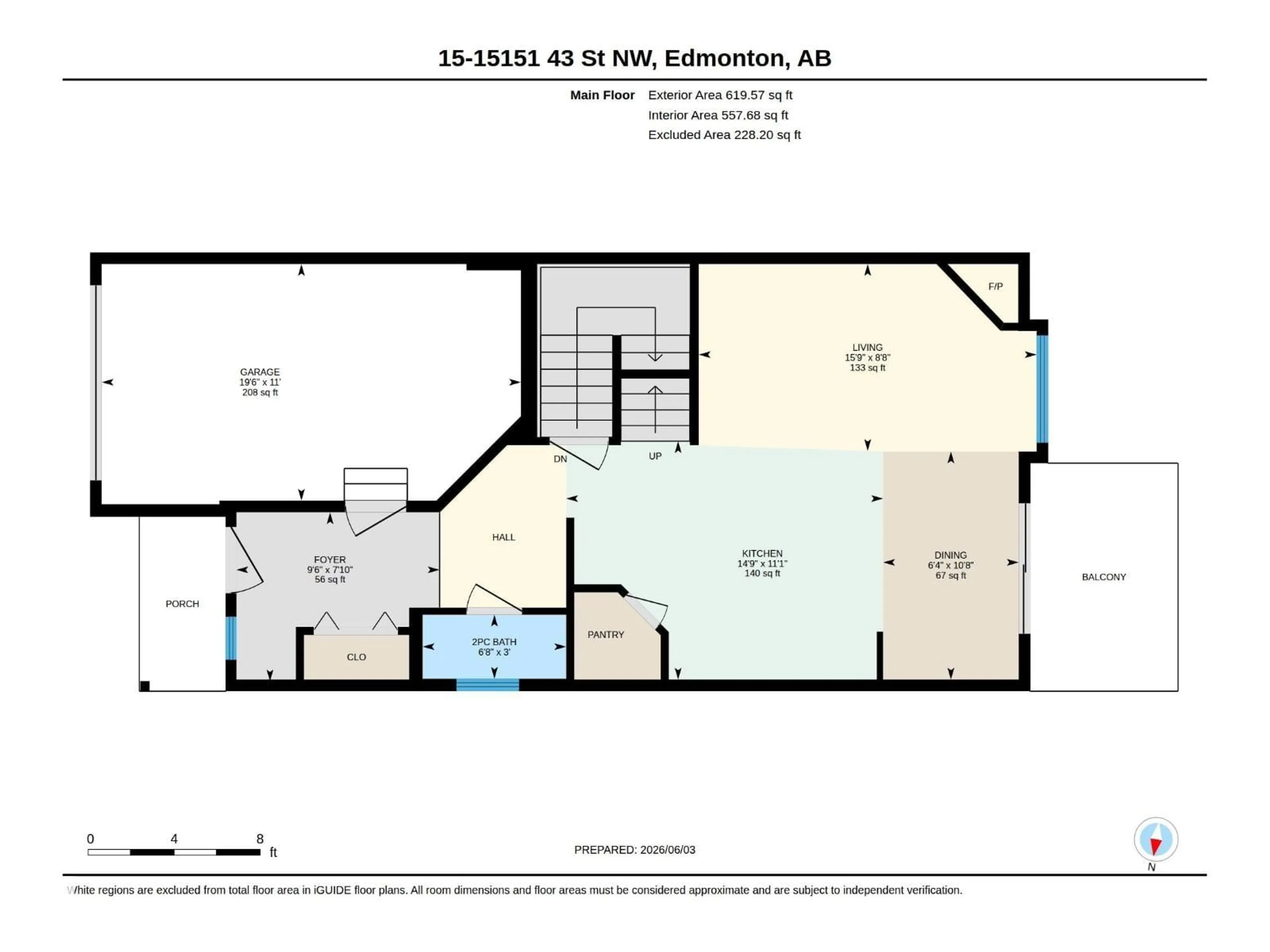 Floor plan for 15 - 15151 43 ST, Edmonton Alberta T5Y0L3