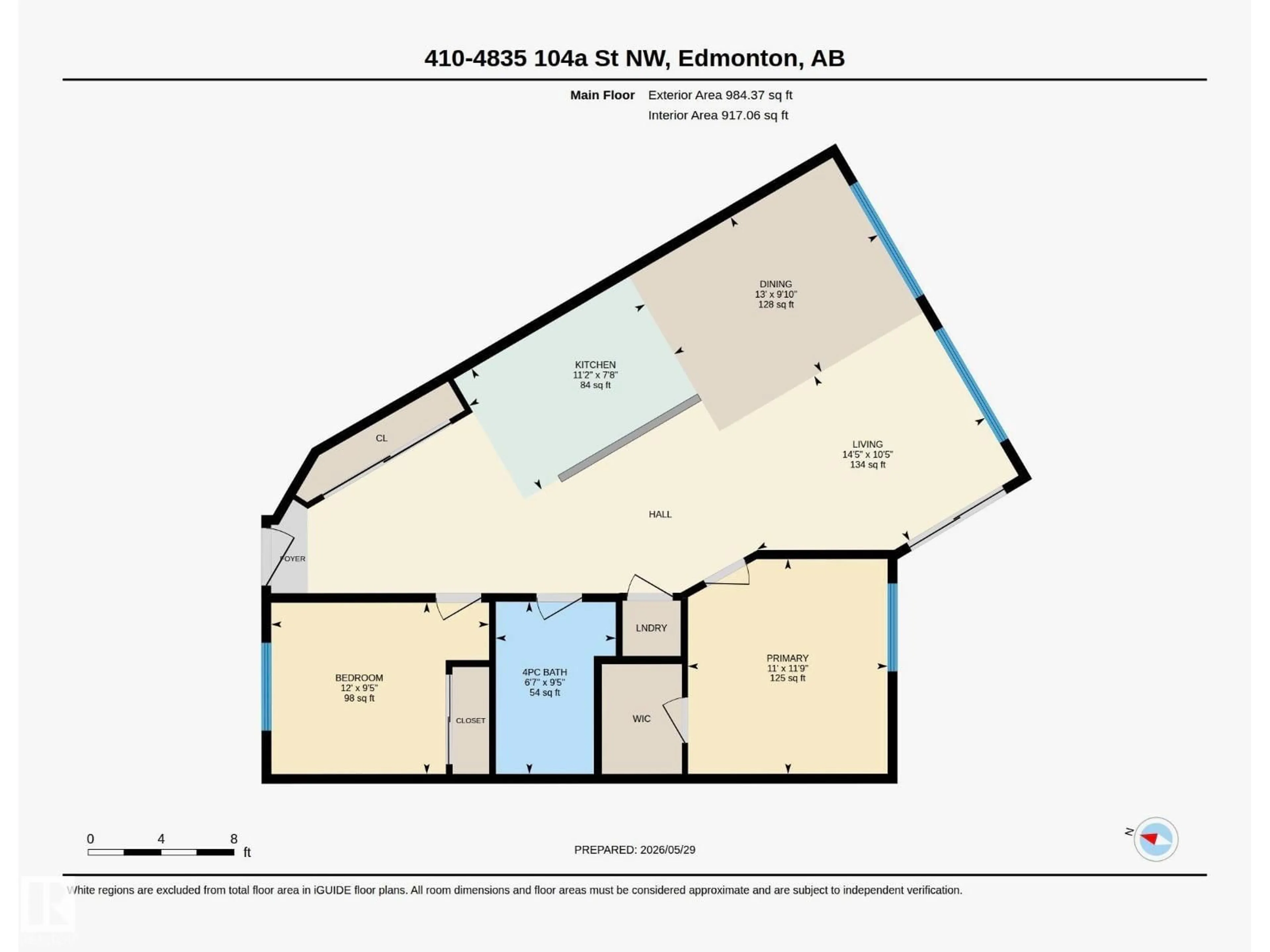 Floor plan for #410 - 4835 104A ST, Edmonton Alberta T6H0R5