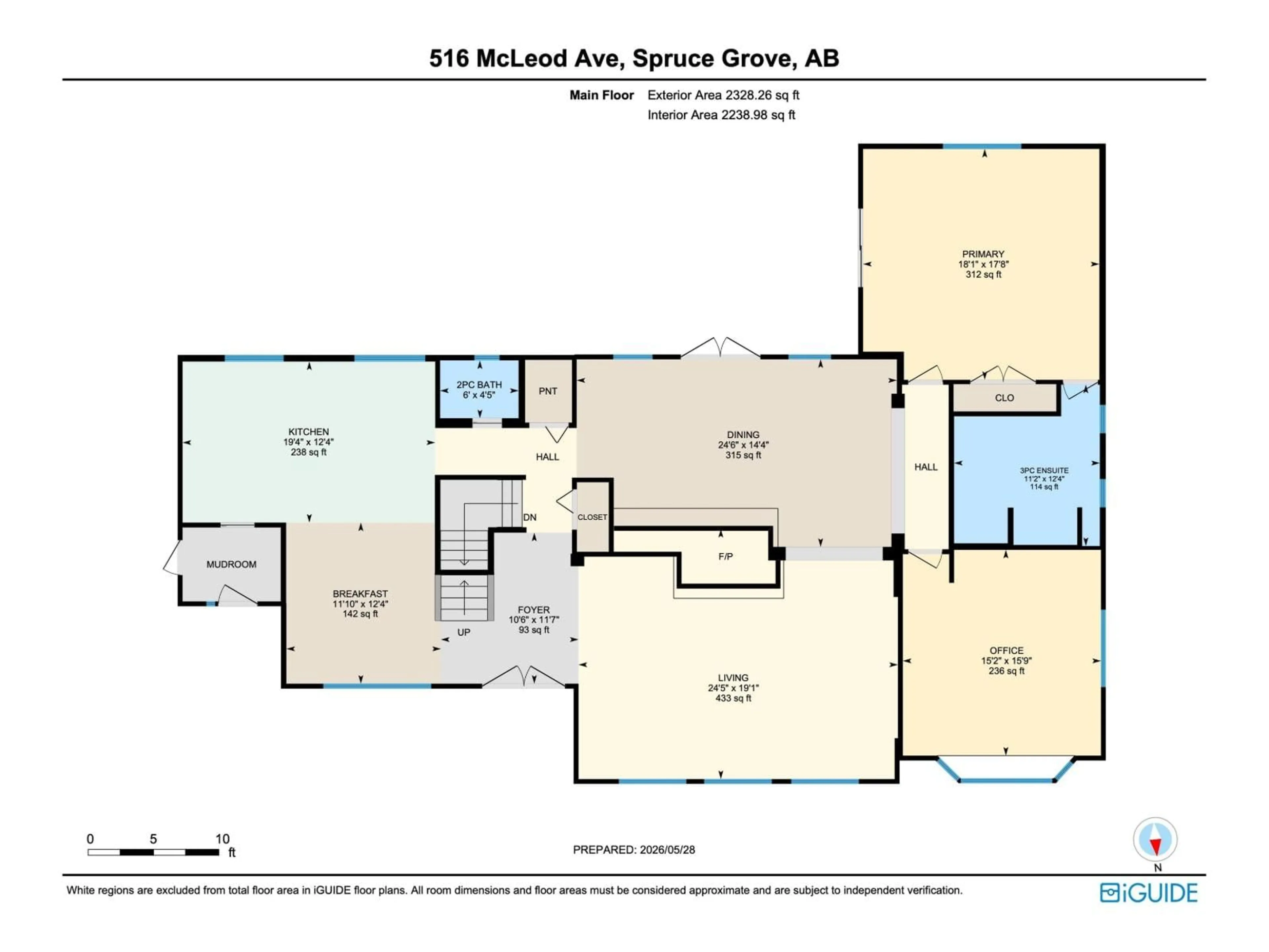 Floor plan for 516 MCLEOD AV, Spruce Grove Alberta T7X0J5