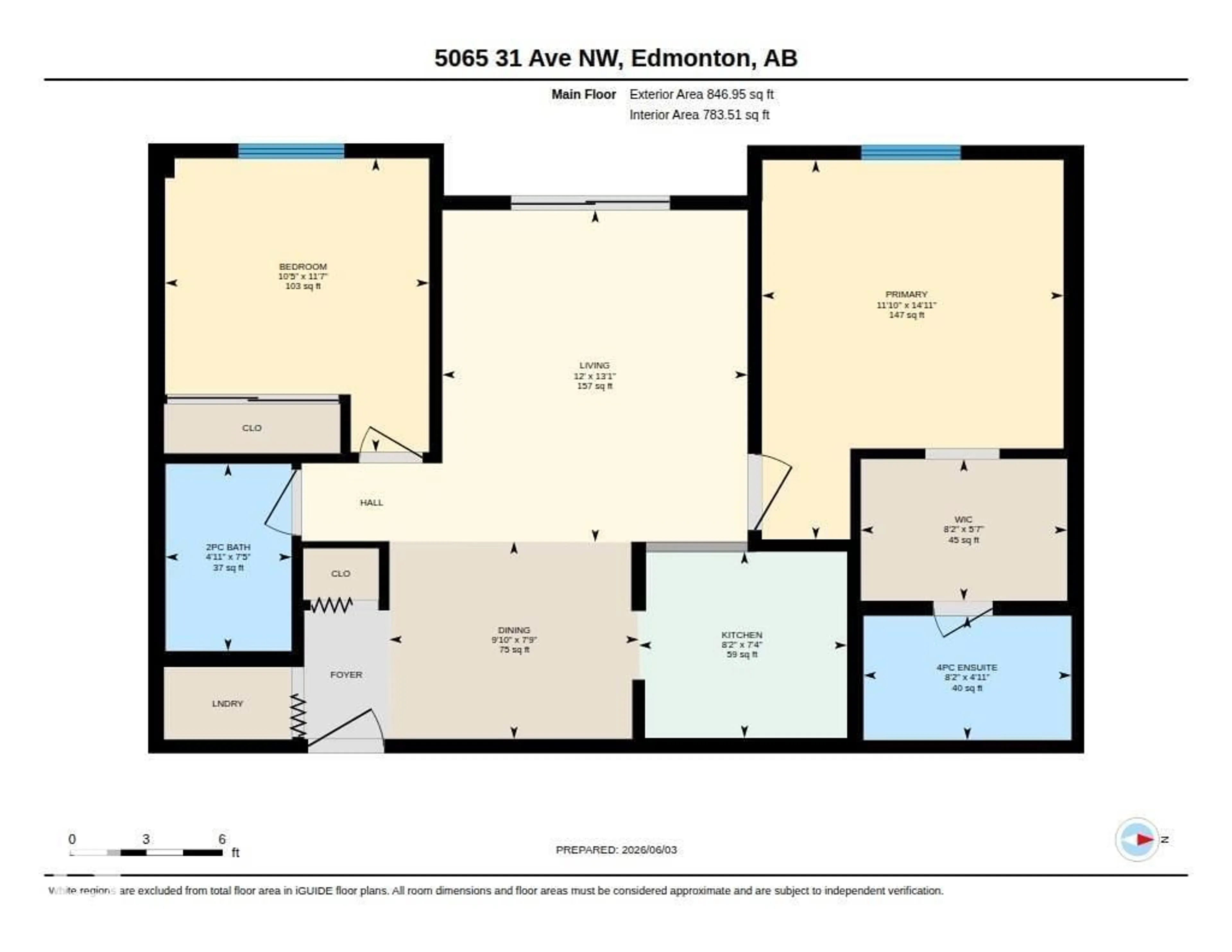 Floor plan for 218 - 5065 31 AV, Edmonton Alberta T6L6S5