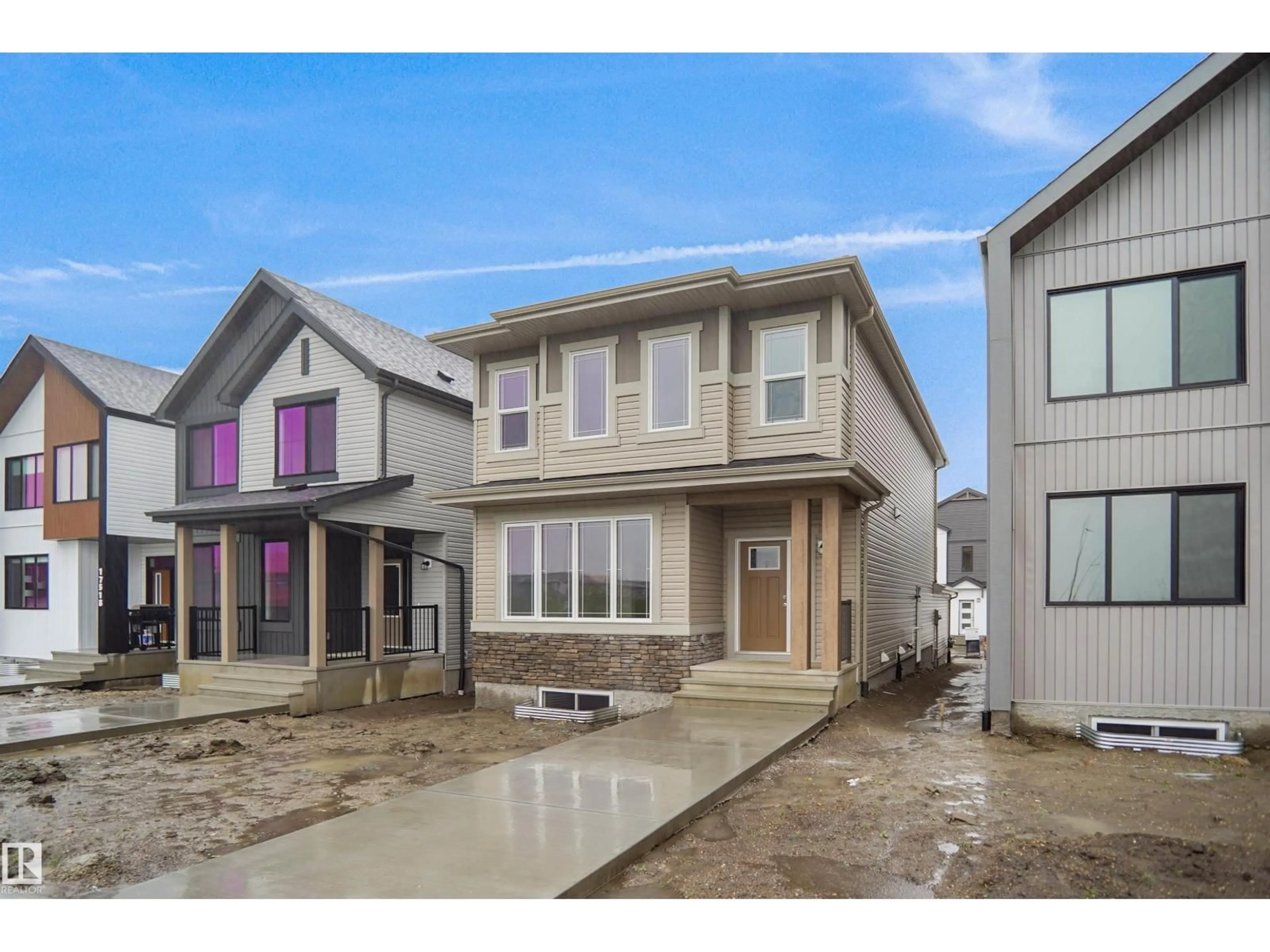 Home with vinyl exterior material, street for NE - 17510 5A ST, Edmonton Alberta T5Y4E8