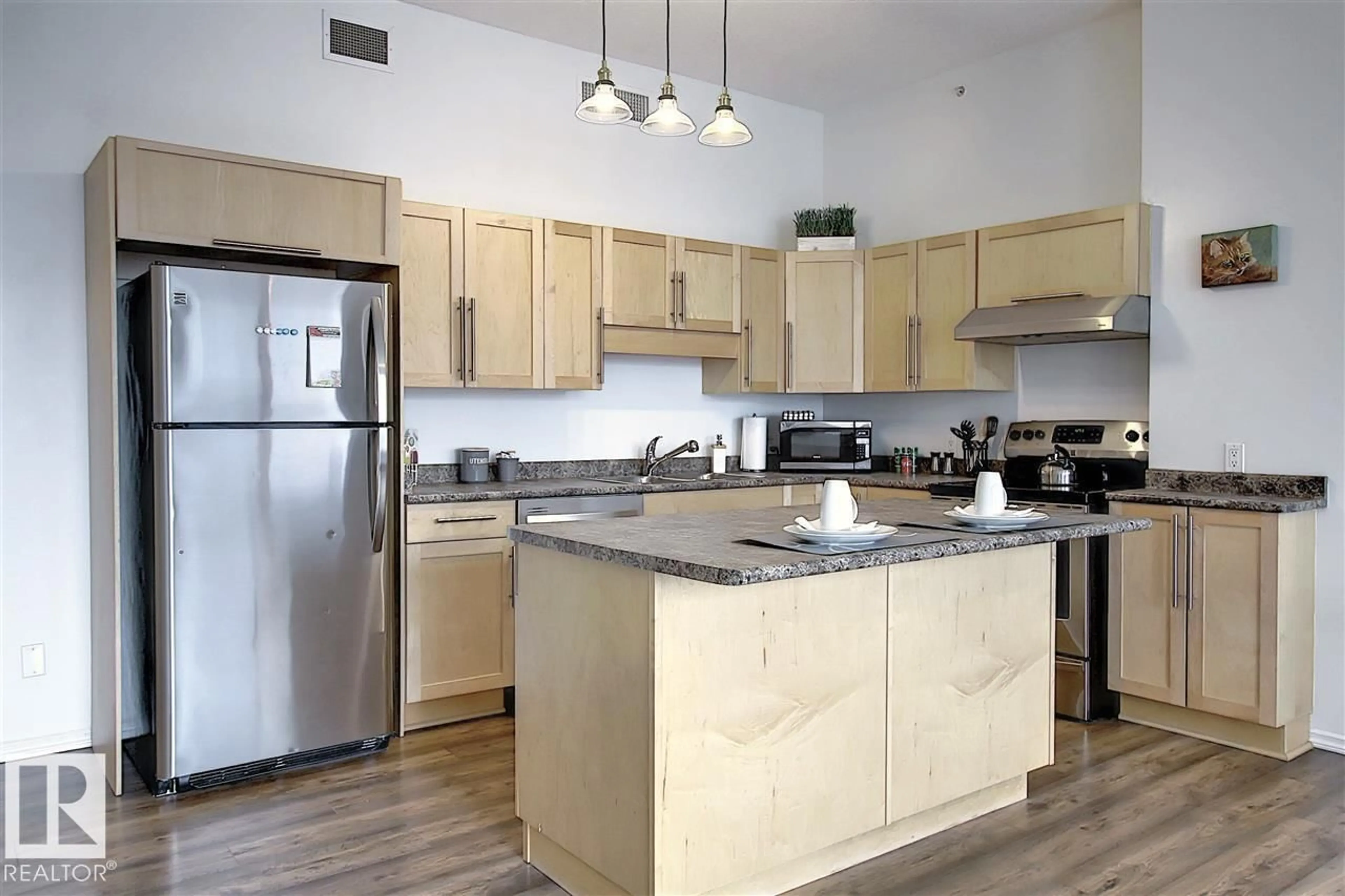 Standard kitchen, wood/laminate floor for #503 - 10106 105 ST, Edmonton Alberta T5J5E7