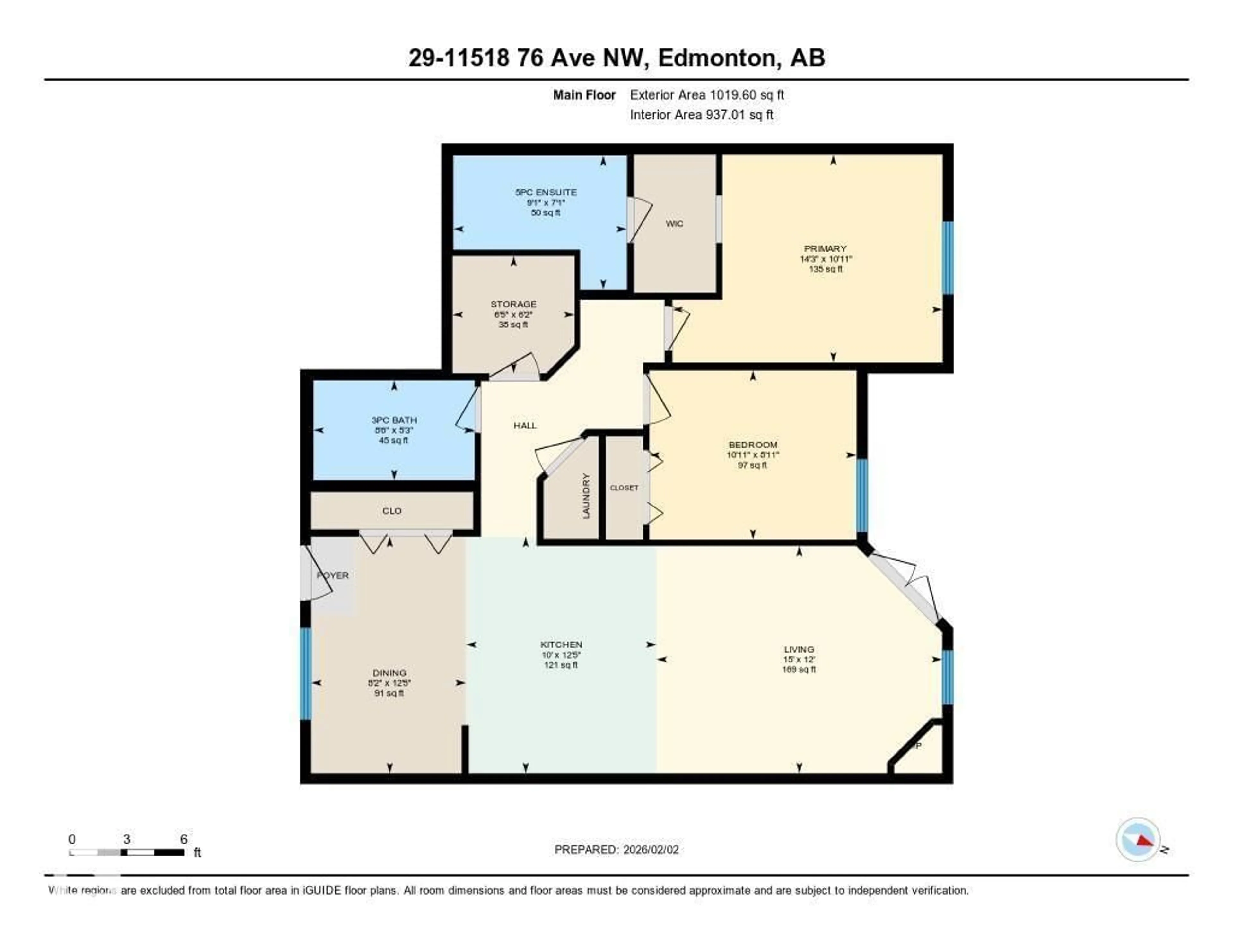 Floor plan for 29 11518 76 AV NW, Edmonton Alberta T6G0K7