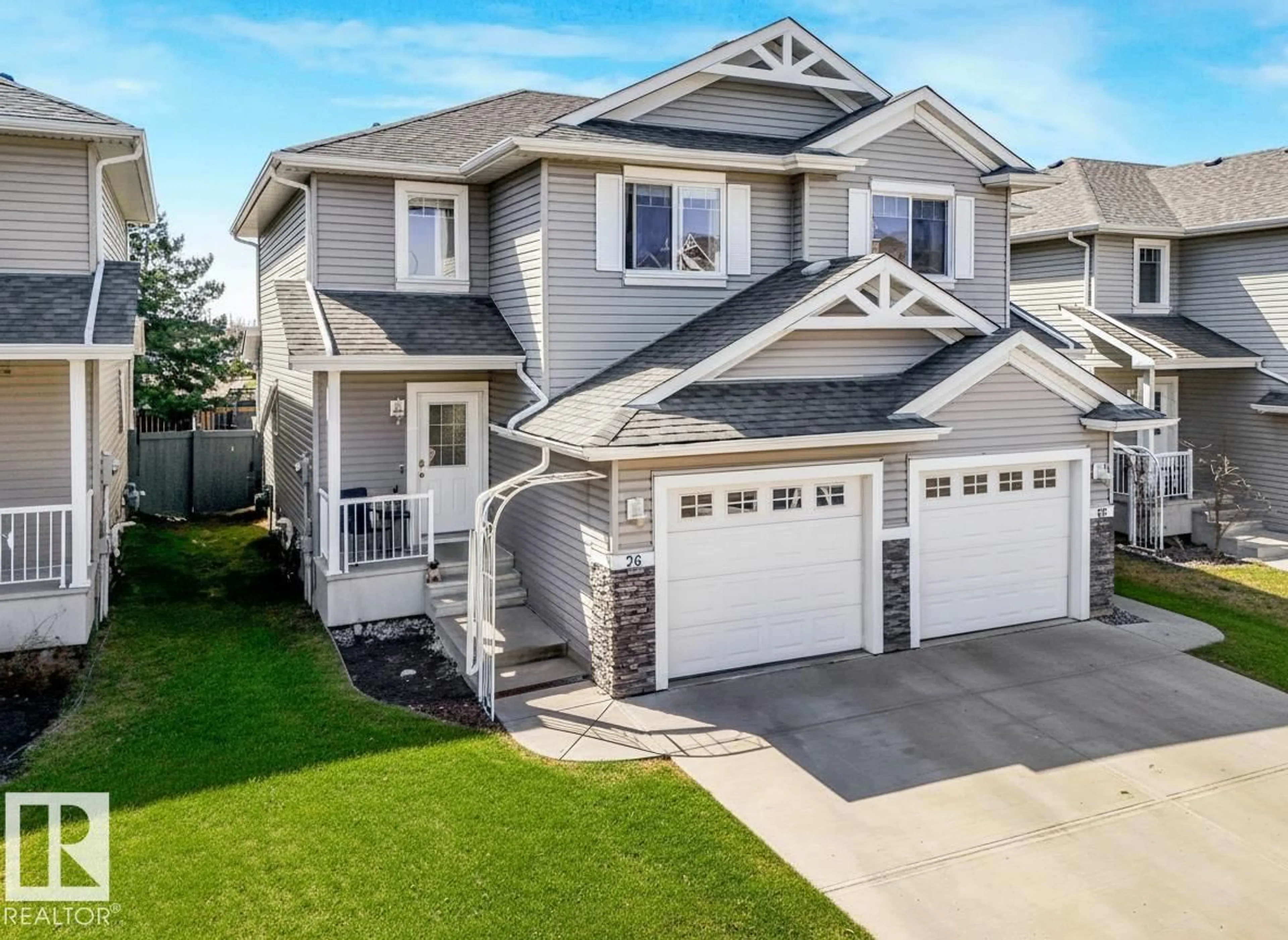 Home with vinyl exterior material, street for 26 - 5101 SOLEIL BV, Beaumont Alberta T4X0E3