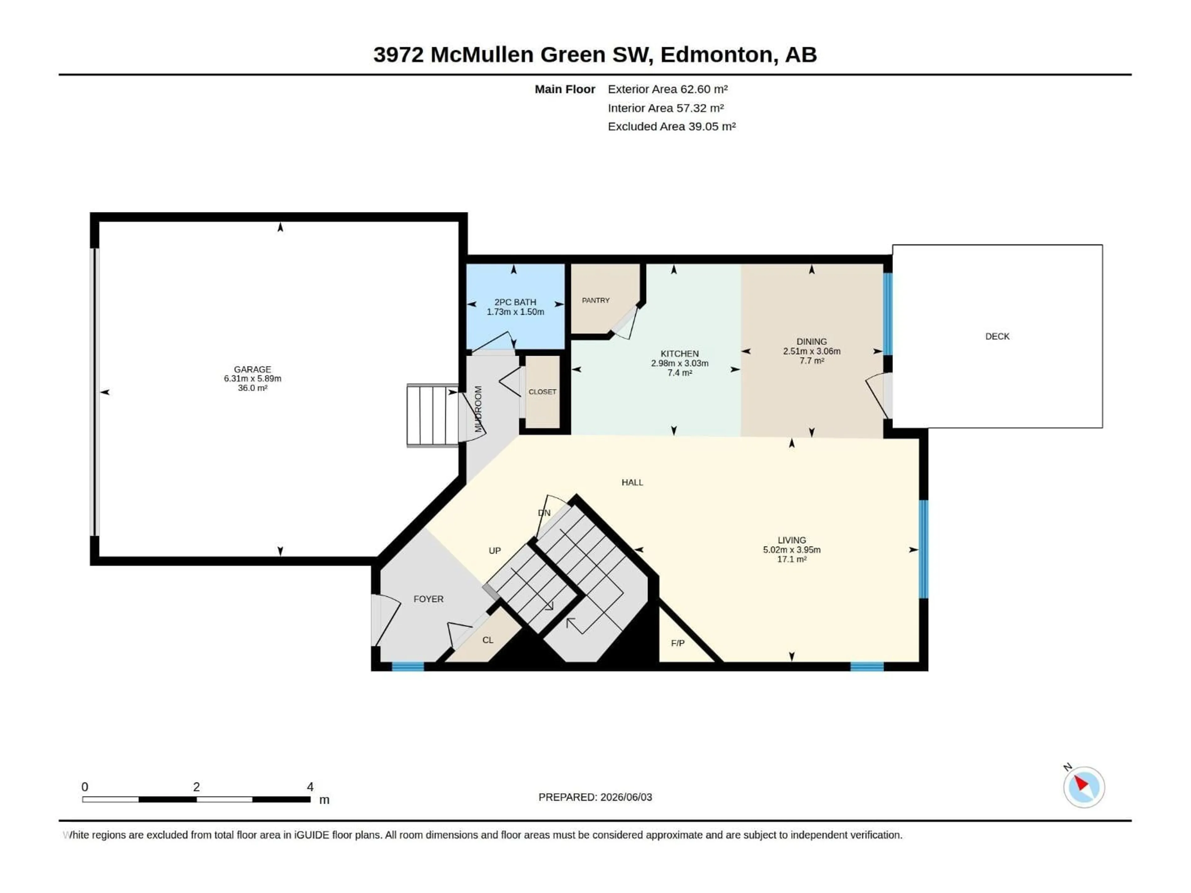 Floor plan for SW - 3972 MCMULLEN GREEN GR, Edmonton Alberta T6W1S7