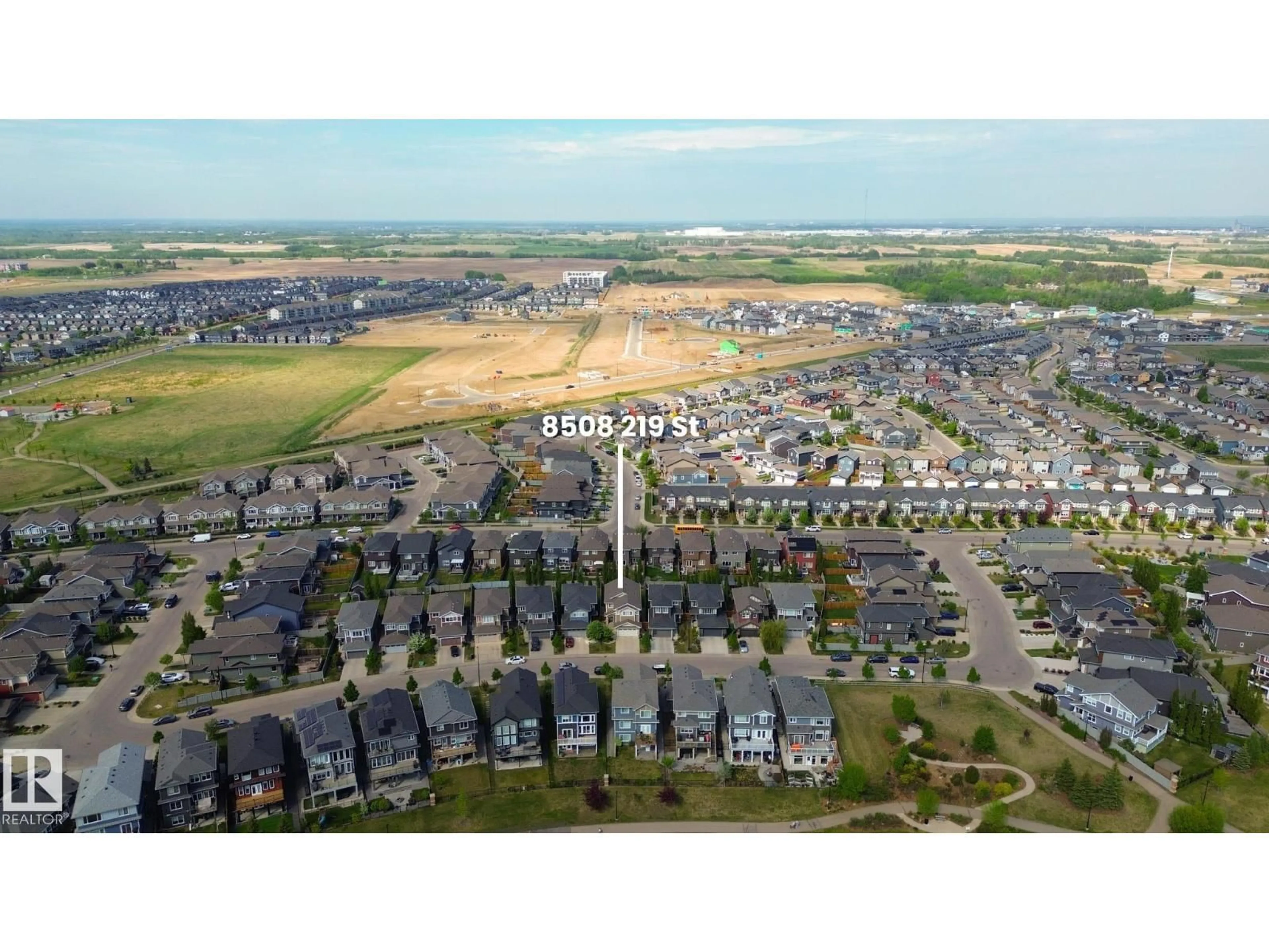 A pic from outside/outdoor area/front of a property/back of a property/a pic from drone, street for NW - 8508 219 ST, Edmonton Alberta T5T7C9