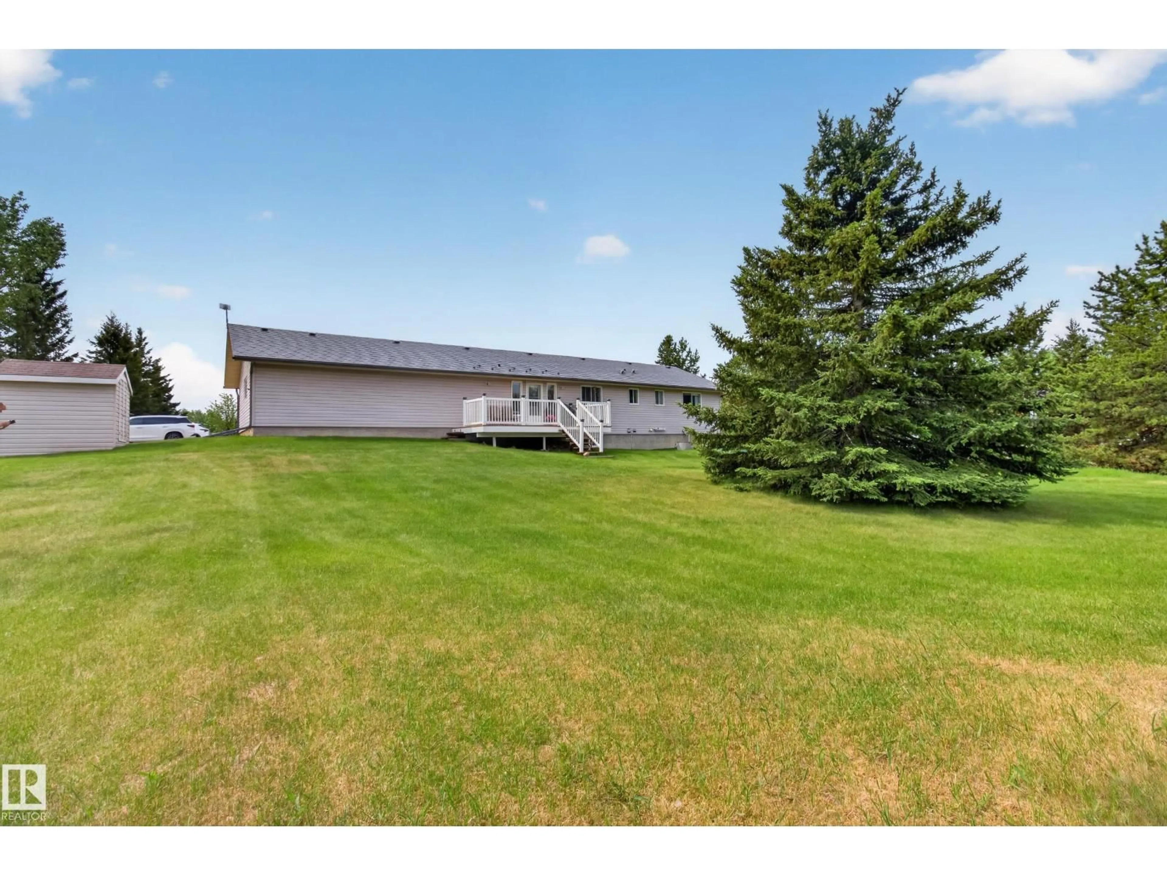 A pic from outside/outdoor area/front of a property/back of a property/a pic from drone, water/lake/river/ocean view for 52308 - 110 RR 214, Rural Strathcona County Alberta T8E1H4