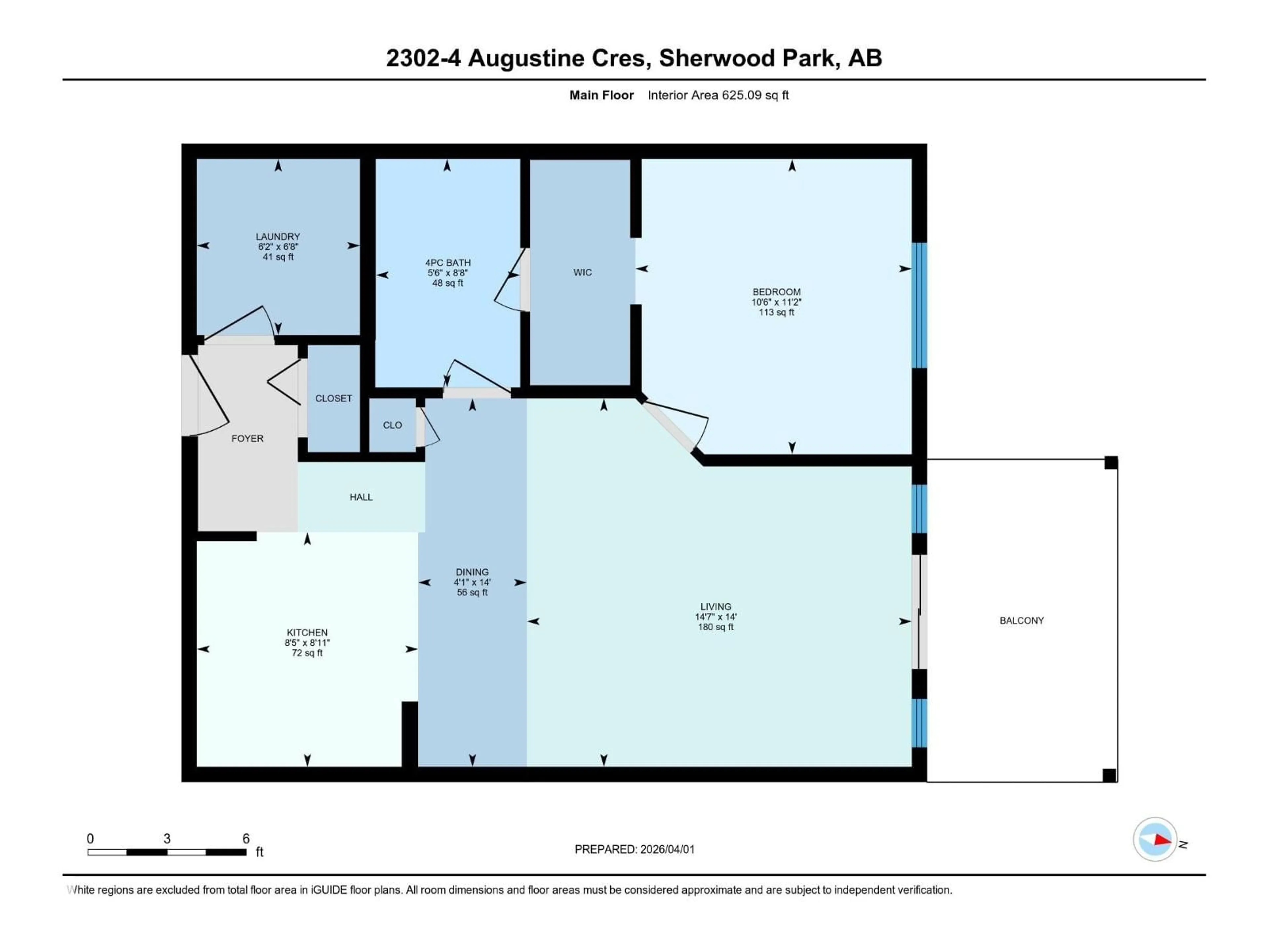 Floor plan for #2302 - 2302 AUGUSTINE CR, Sherwood Park Alberta T8H0X8