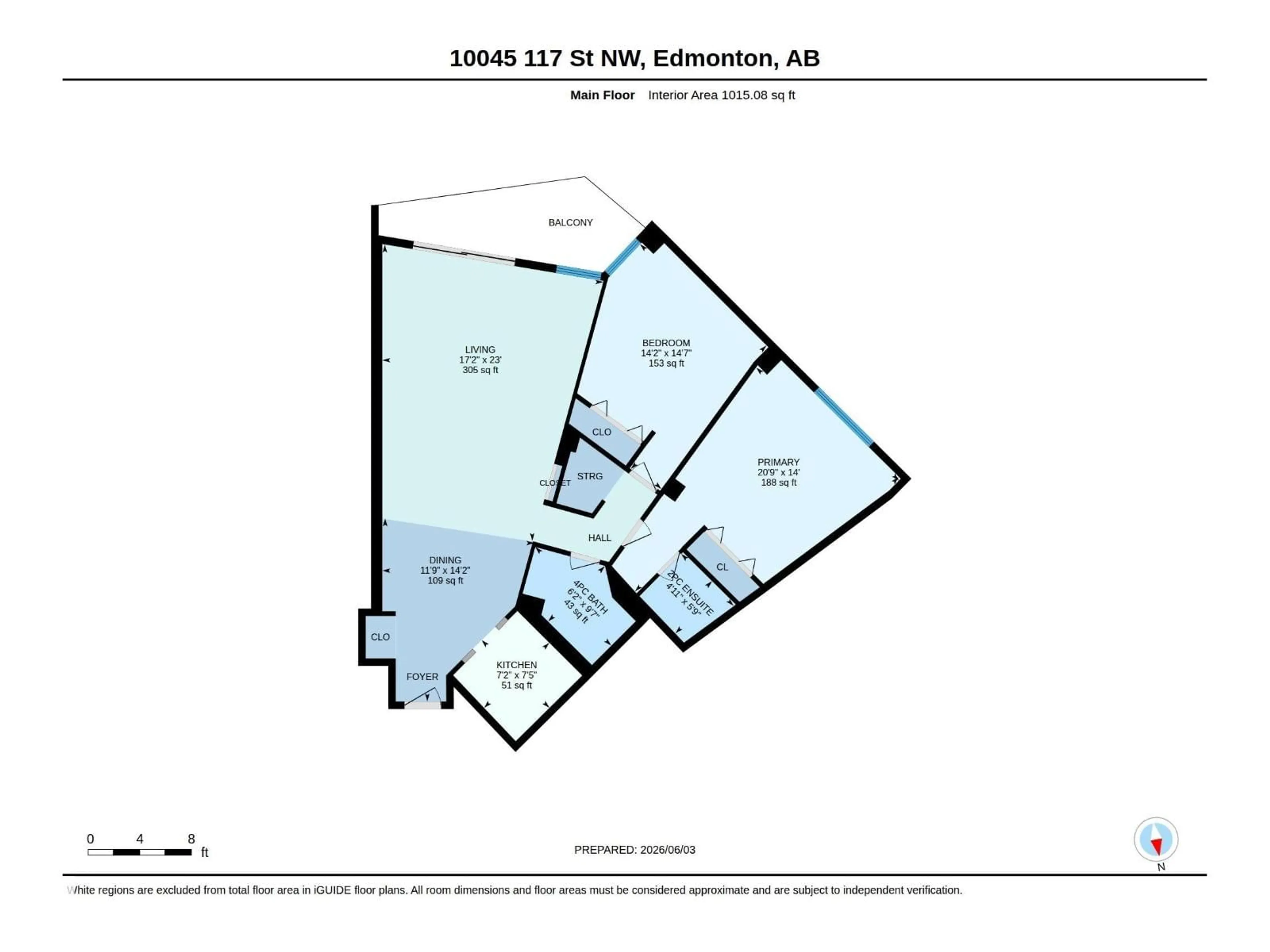 Floor plan for #303 - 10045 117 ST, Edmonton Alberta T5K1W8