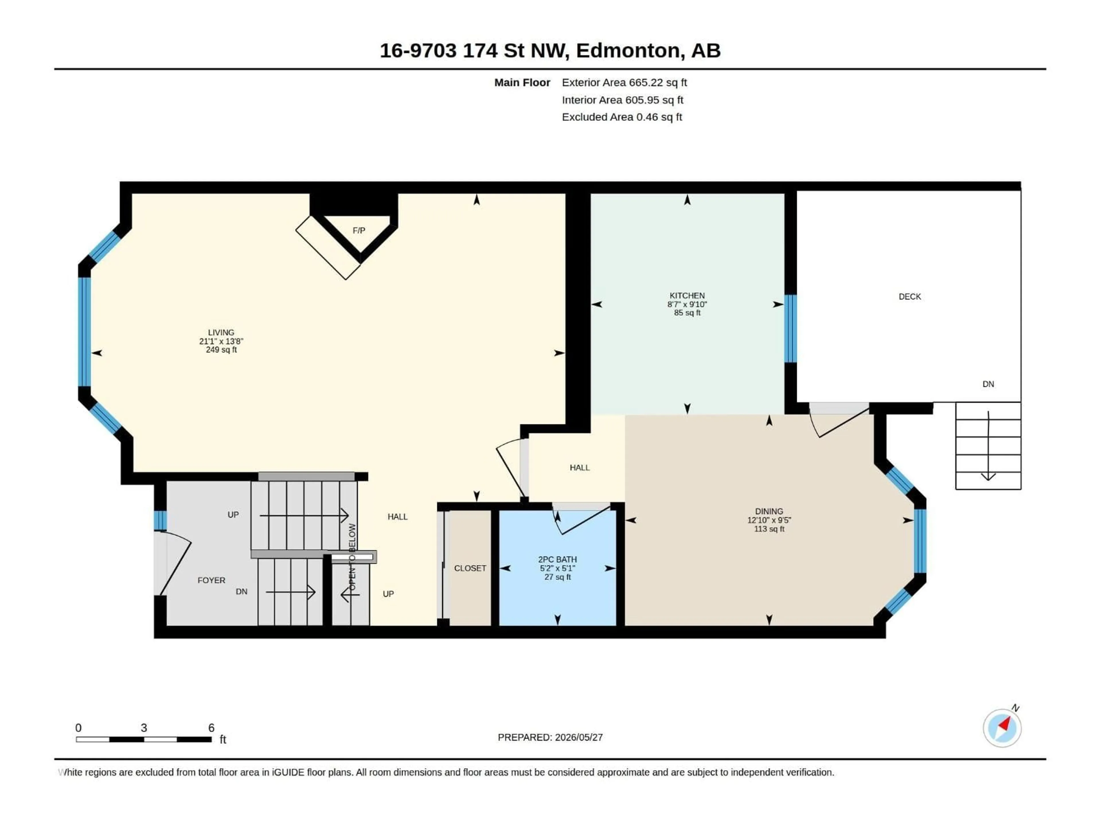 Floor plan for #16 - 9703 174 ST, Edmonton Alberta T5T6C5