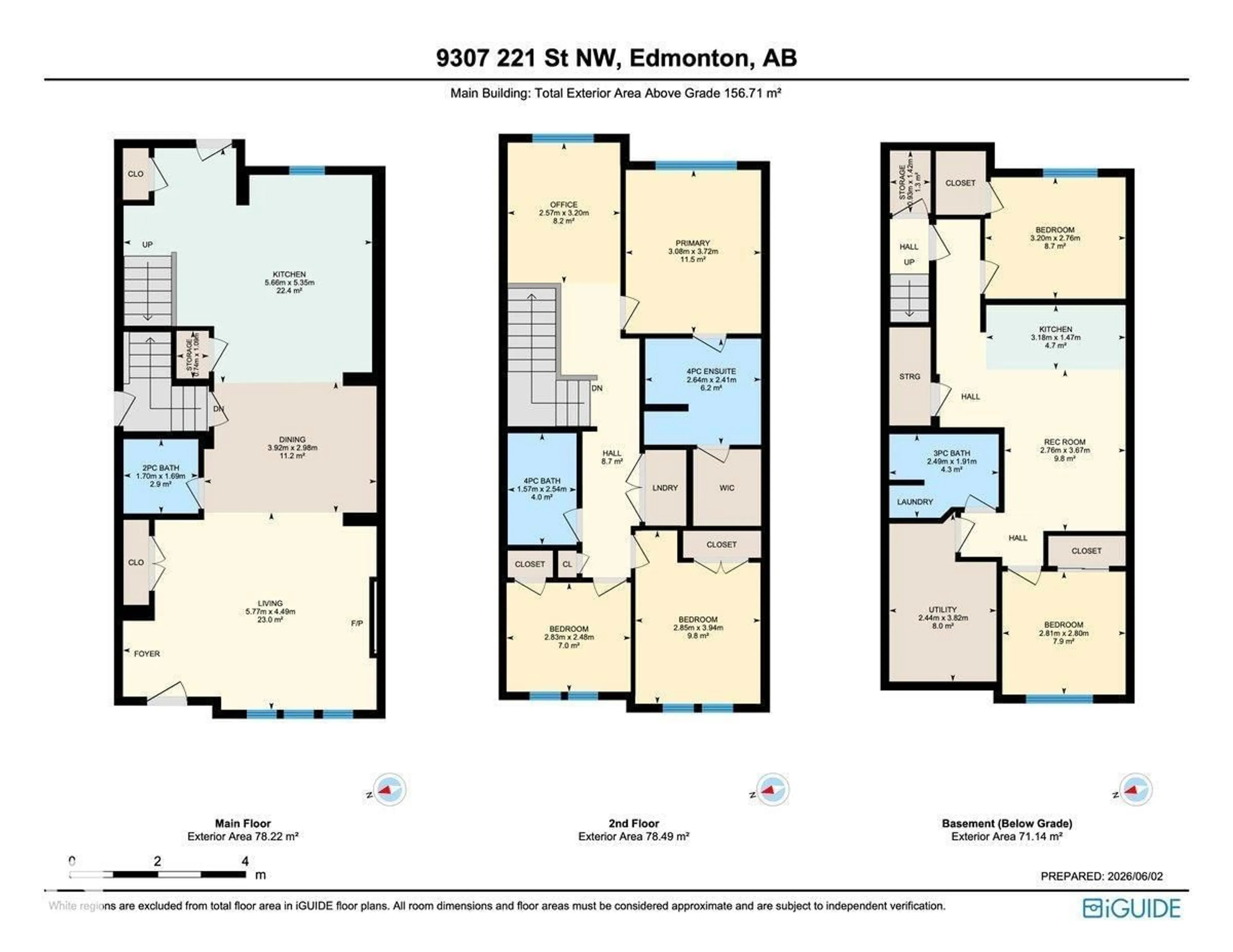 Floor plan for 9307 221 ST, Edmonton Alberta T5T6C9