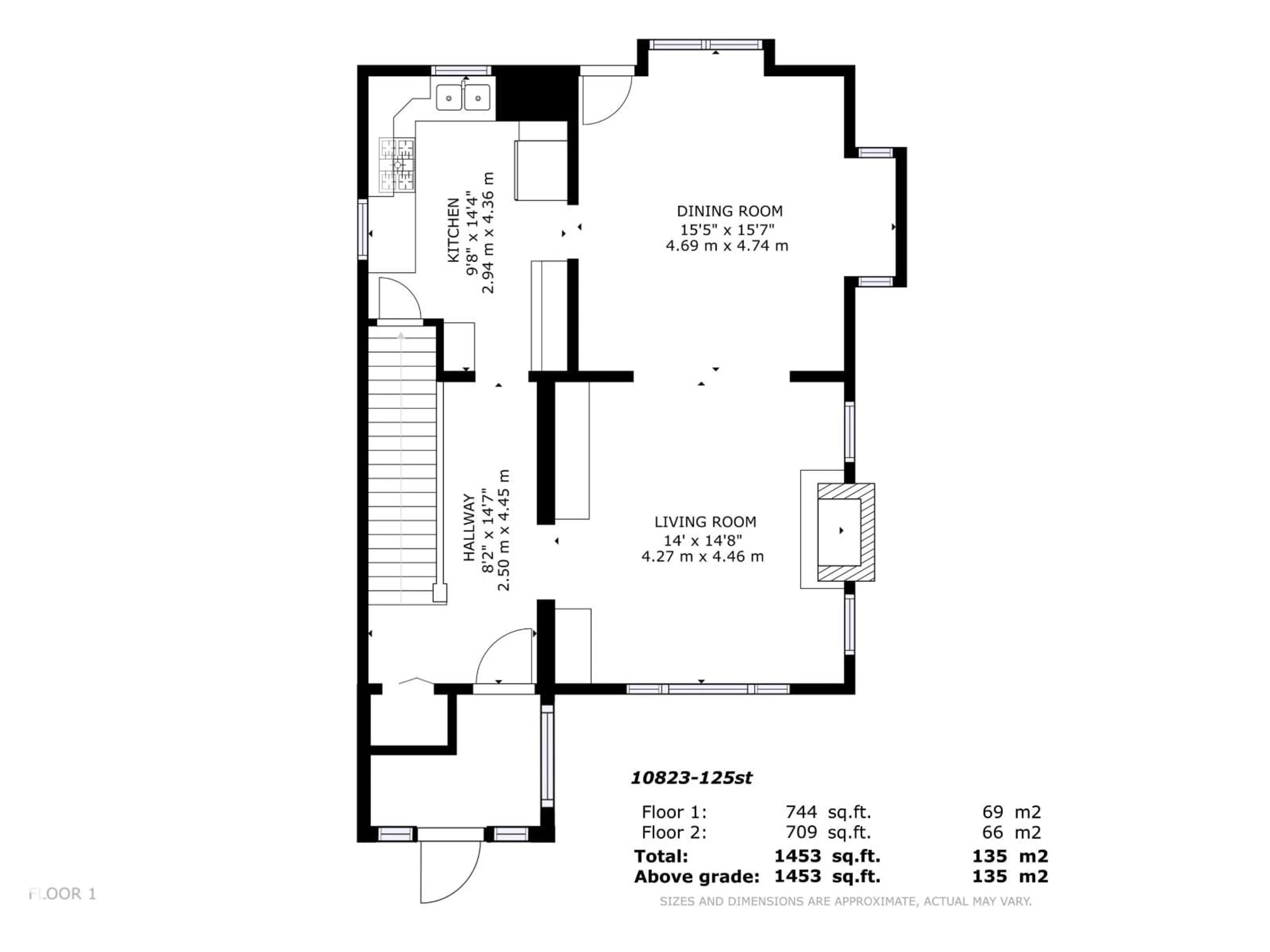 Floor plan for 10823 125 ST, Edmonton Alberta T5M0L5