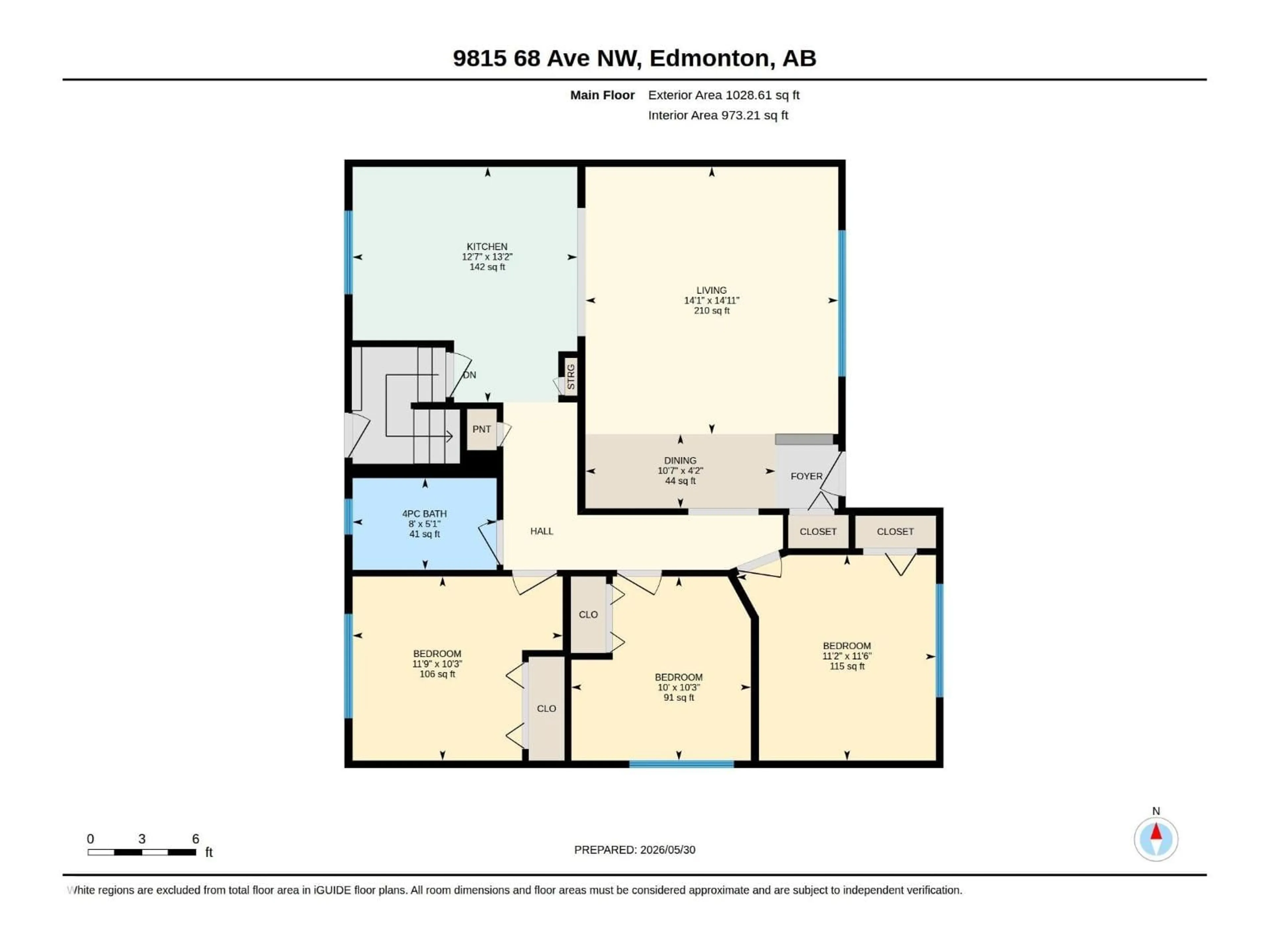 Floor plan for 9815 68 AV, Edmonton Alberta T6E0R4