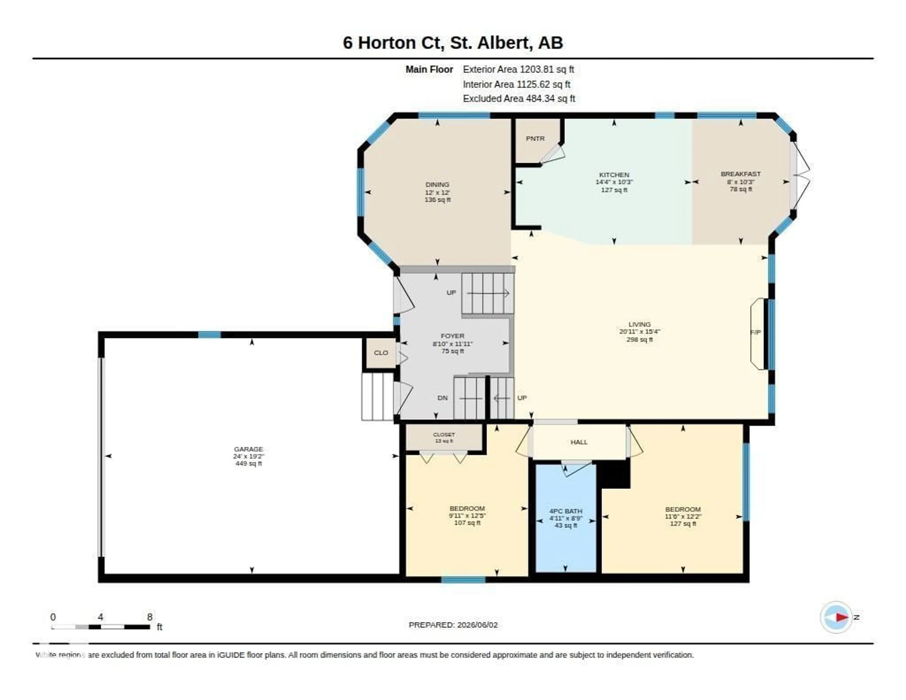 Floor plan for 6 HORTON, St. Albert Alberta T8N6V2