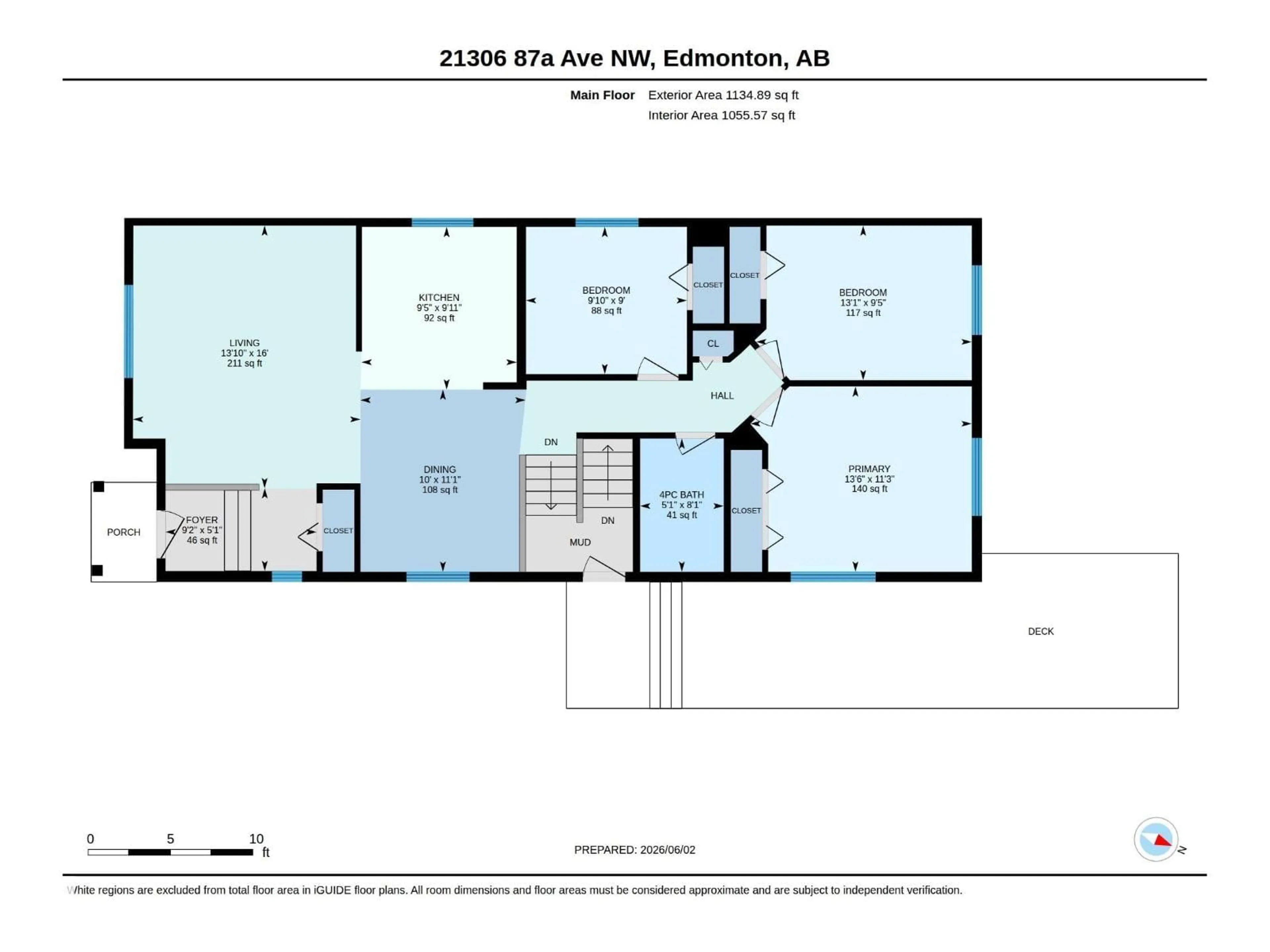 Floor plan for 21306 87A AV, Edmonton Alberta T5T6T8