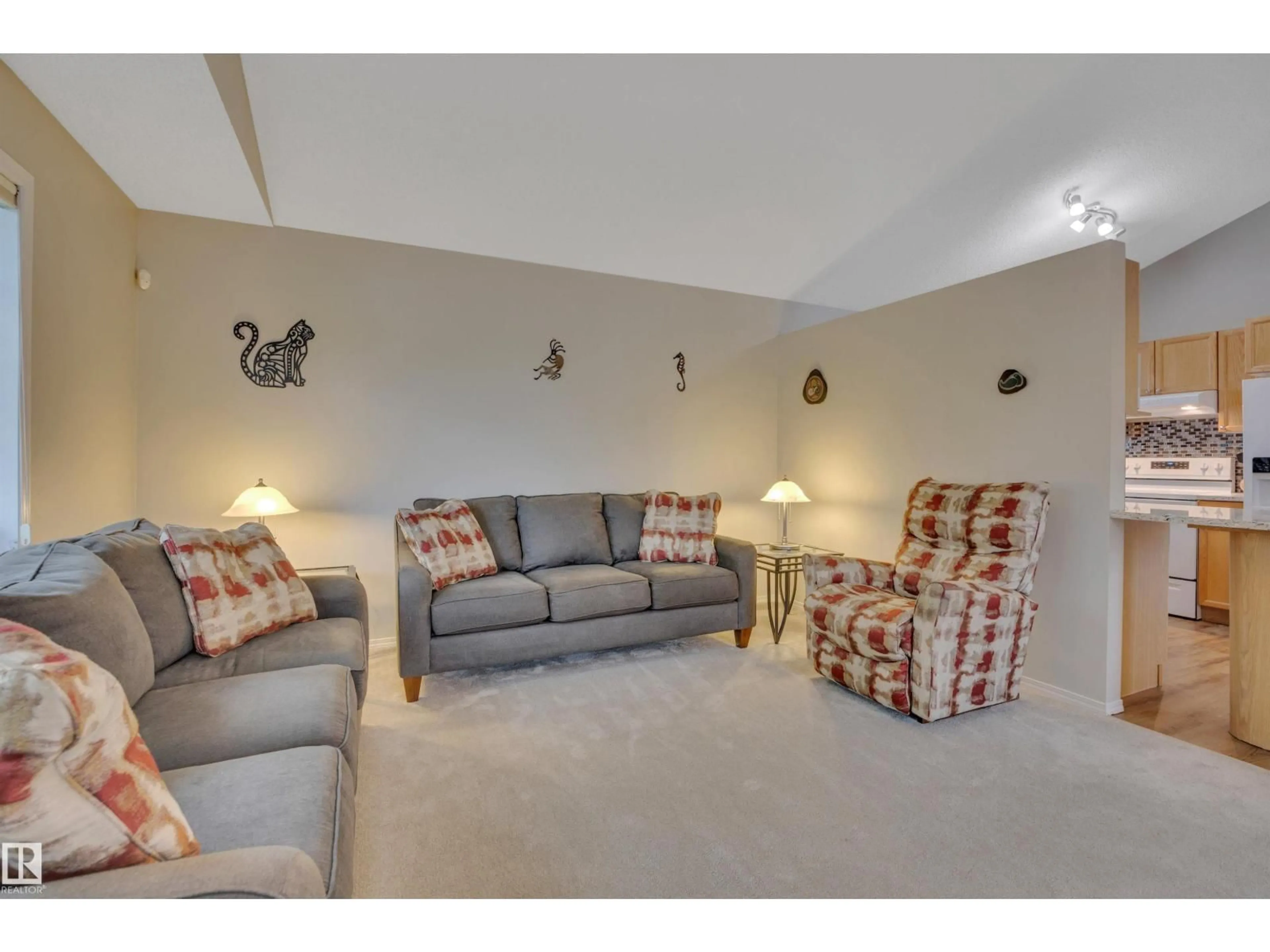Living room with furniture, carpet floor for 21306 87A AV, Edmonton Alberta T5T6T8