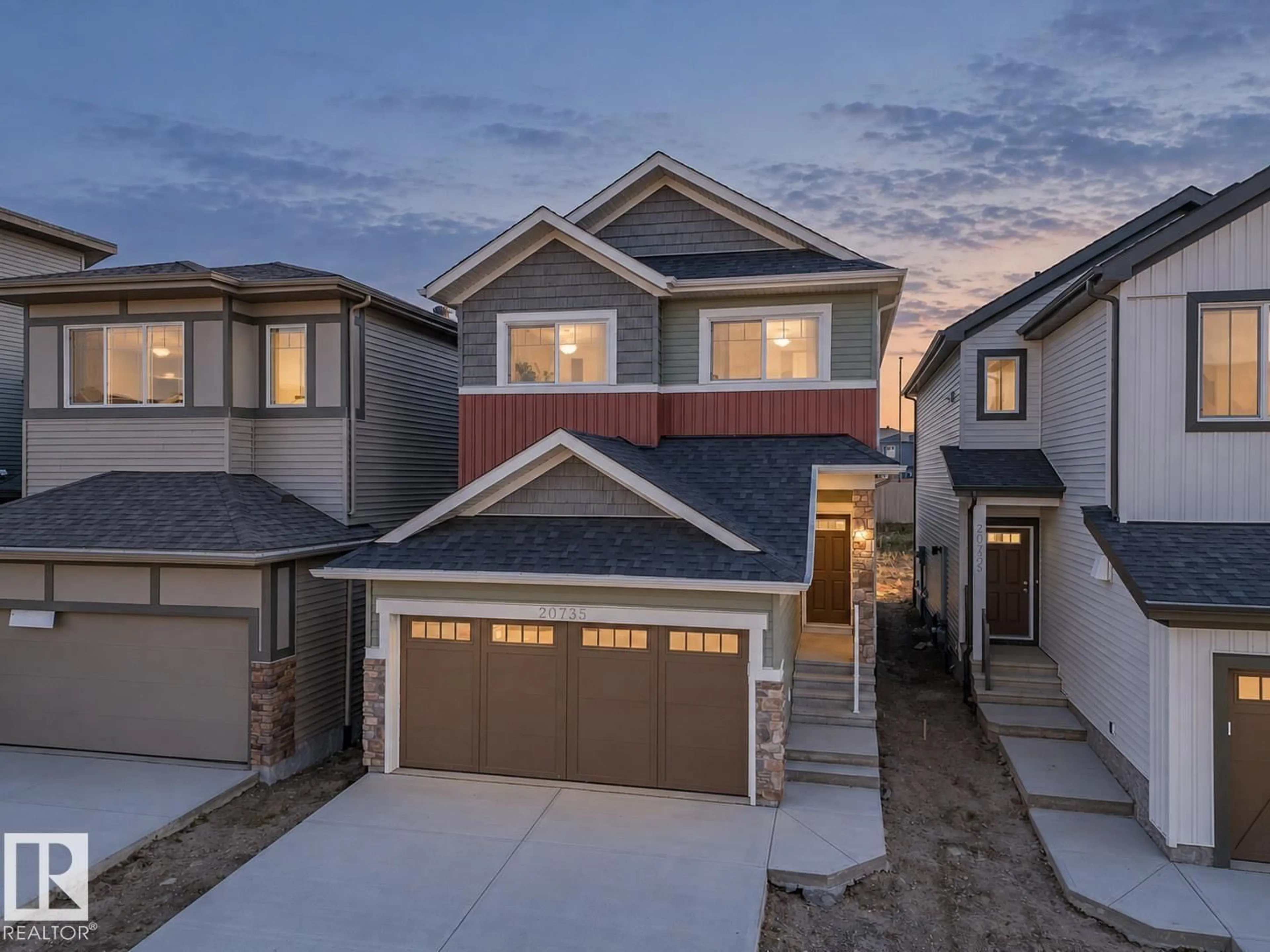A pic from outside/outdoor area/front of a property/back of a property/a pic from drone, street for 20735 24 AV, Edmonton Alberta T6M2C4