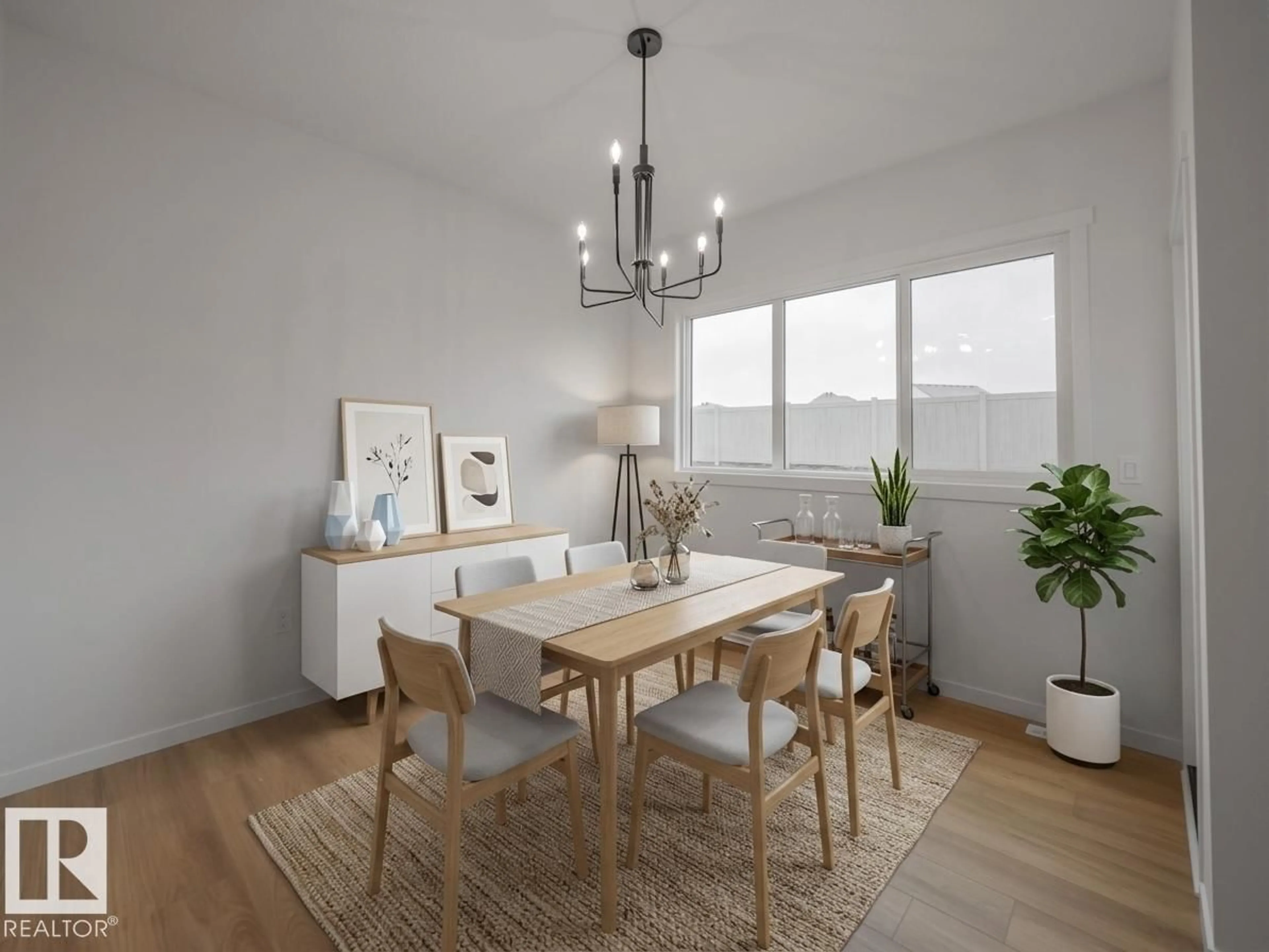 Dining room, wood/laminate floor for 20735 24 AV, Edmonton Alberta T6M2C4