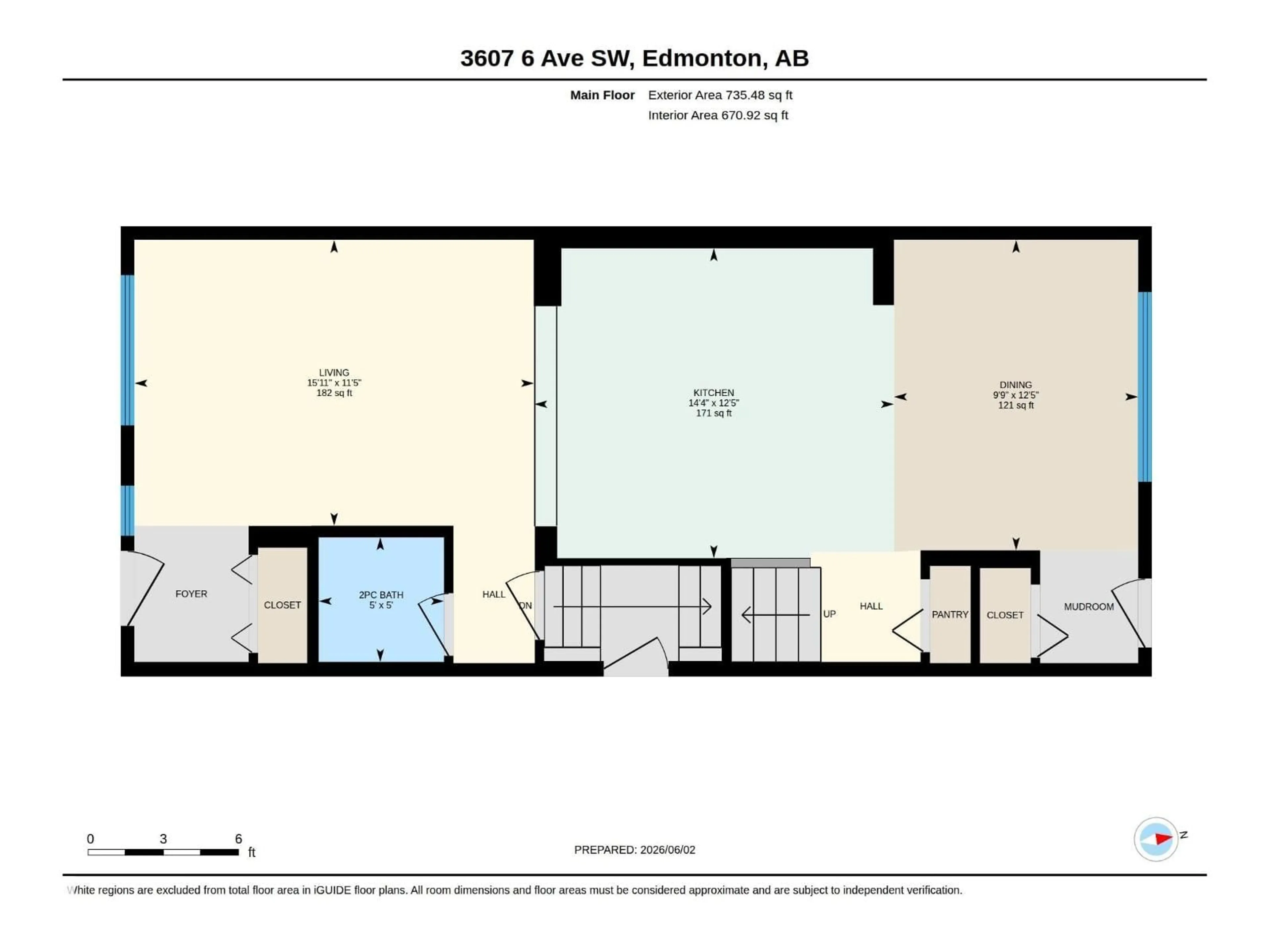 Floor plan for 3607 6 AV, Edmonton Alberta T6X1A5
