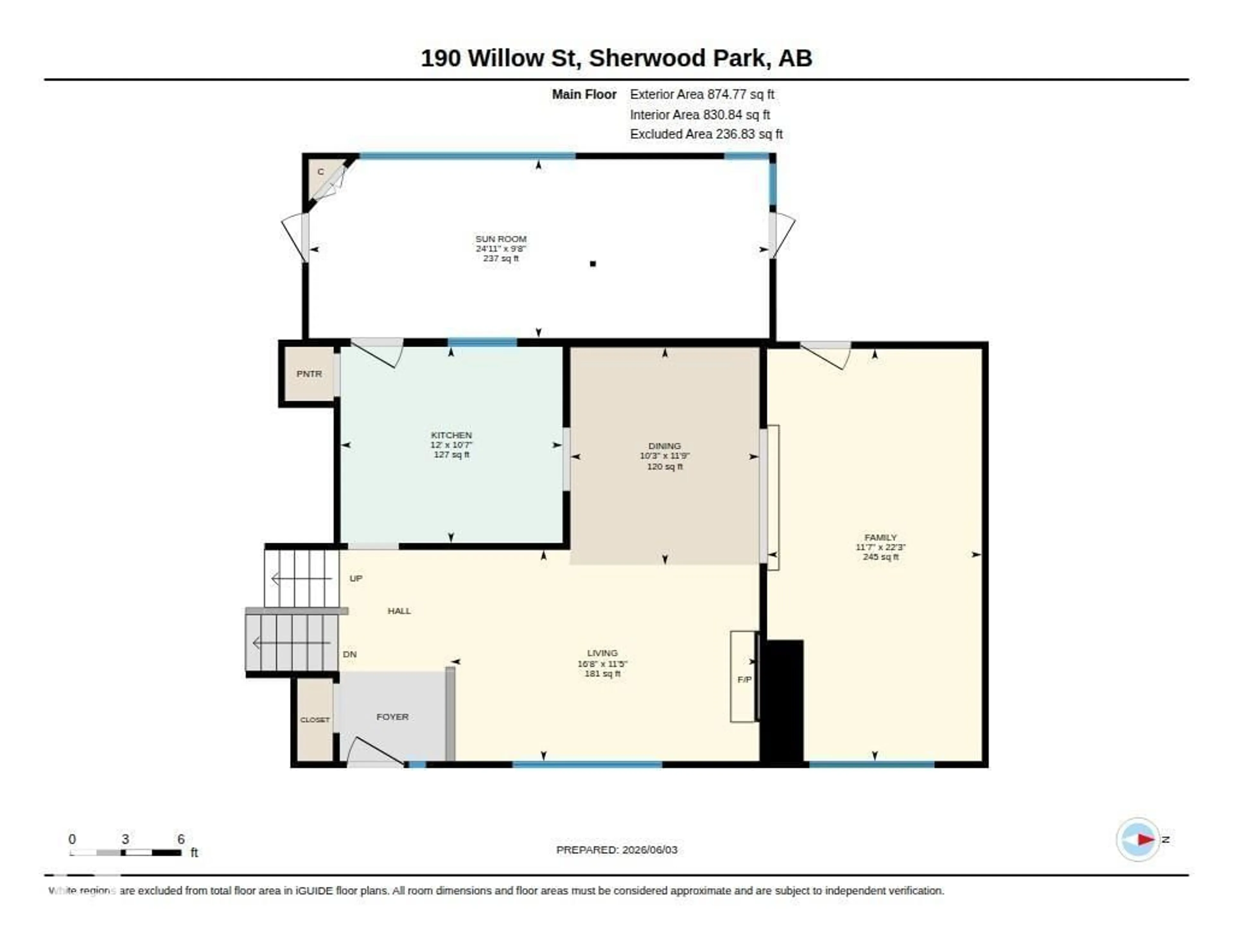 Floor plan for 190 WILLOW ST, Sherwood Park Alberta T8A1P8
