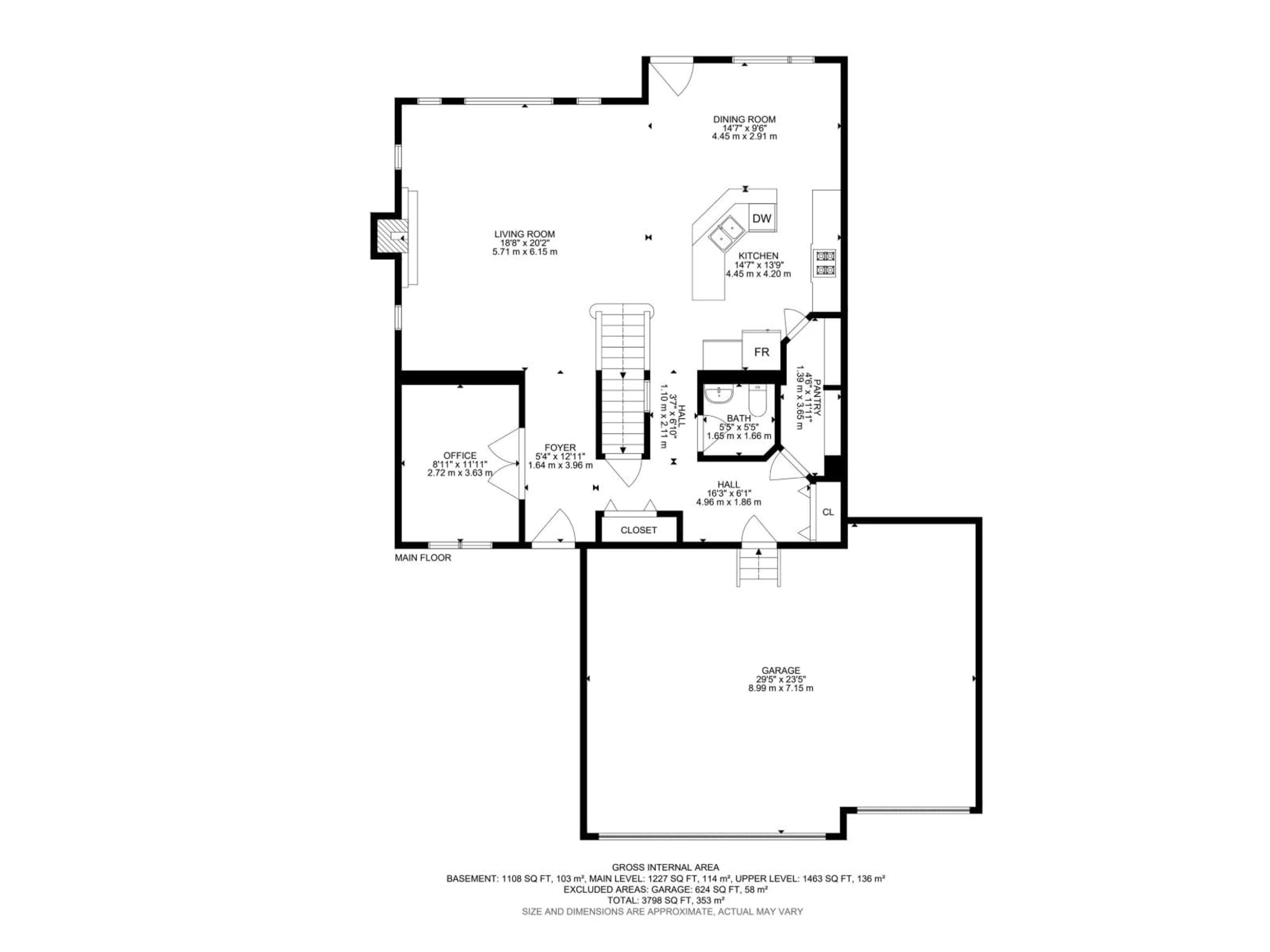 Floor plan for 20703 90 AV, Edmonton Alberta T5T1T4