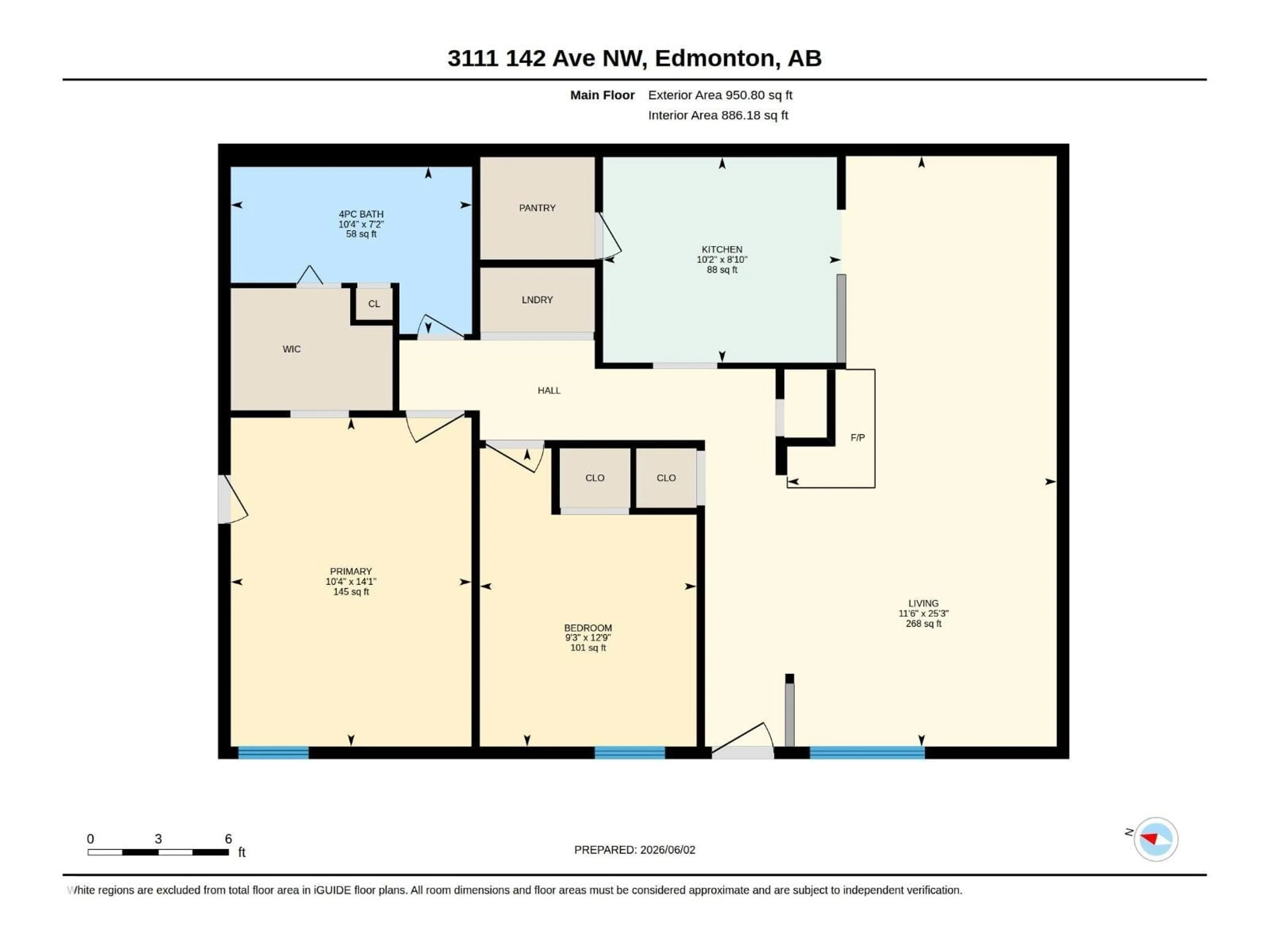 Floor plan for #57 - 3111 142 AV, Edmonton Alberta T5Y2H6