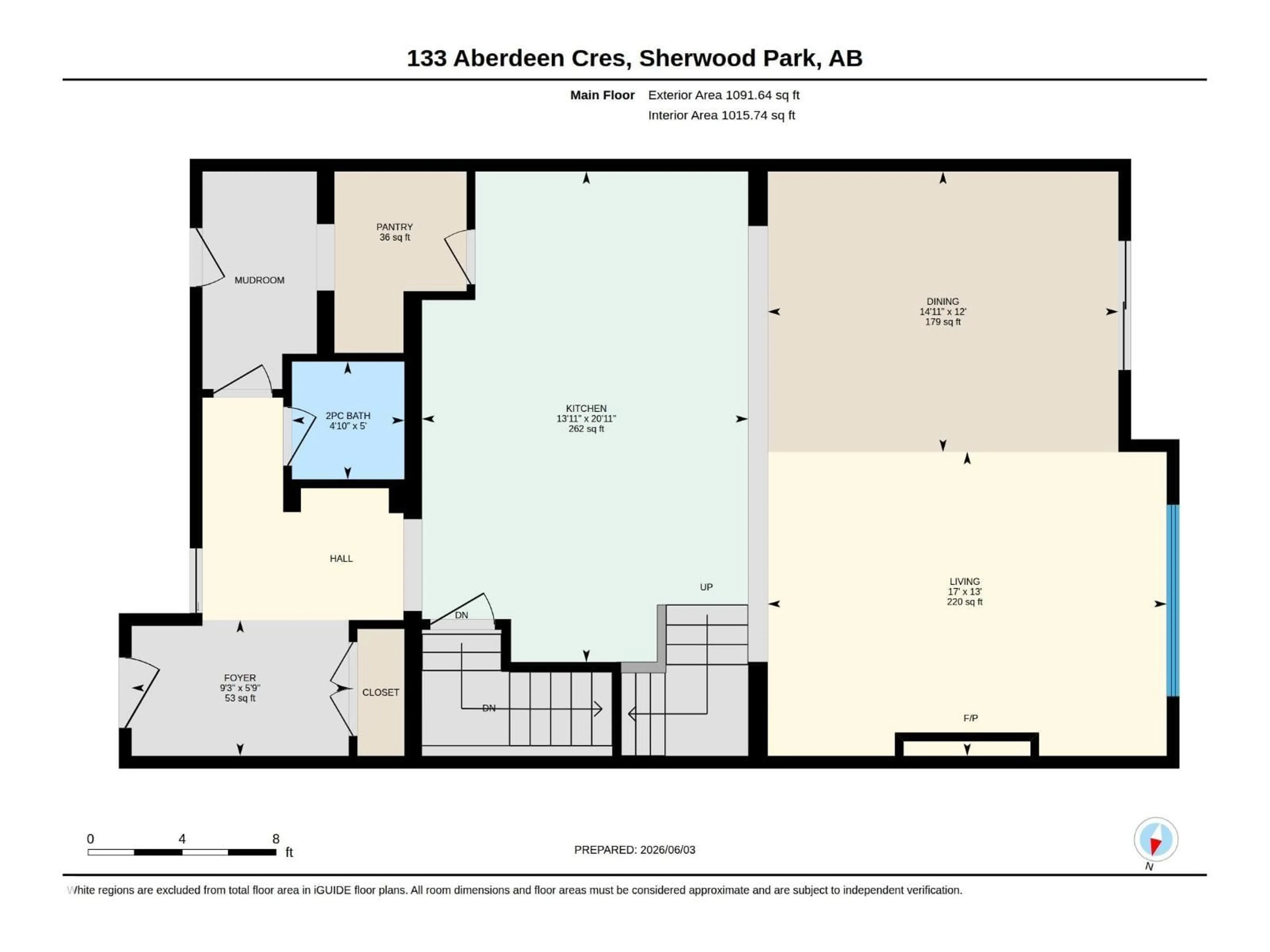 Floor plan for 133 ABERDEEN CR, Sherwood Park Alberta T8H2X3