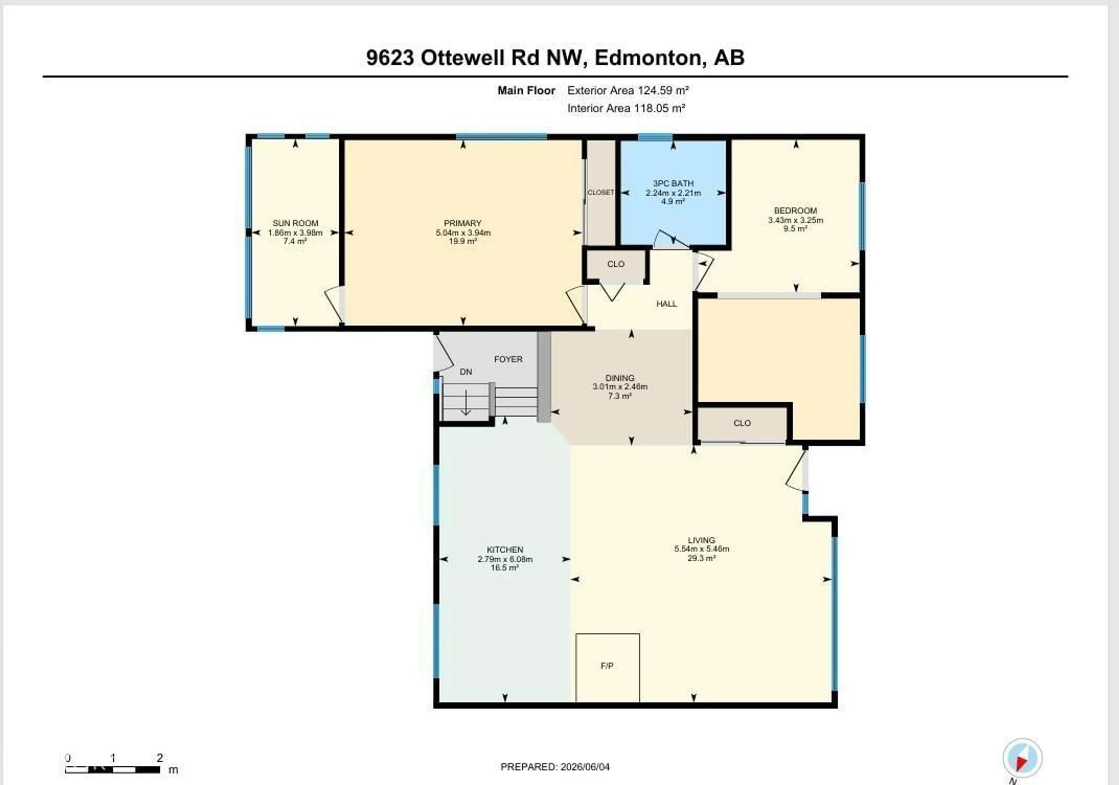 Floor plan for 9623 OTTEWELL RD, Edmonton Alberta T6B2E3