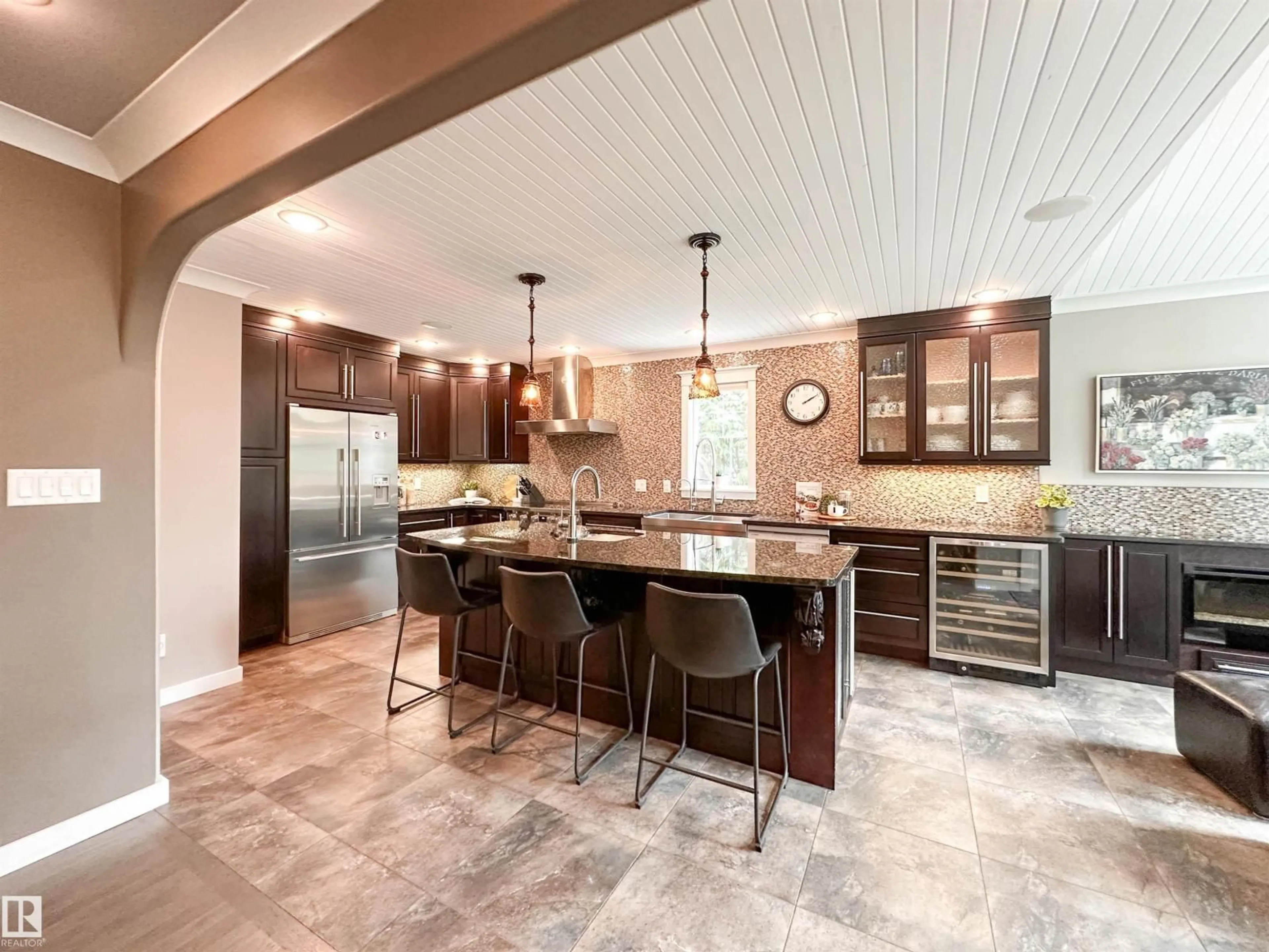 Contemporary kitchen, ceramic/tile floor for 3 LAIRD PL, St. Albert Alberta T8N4N4
