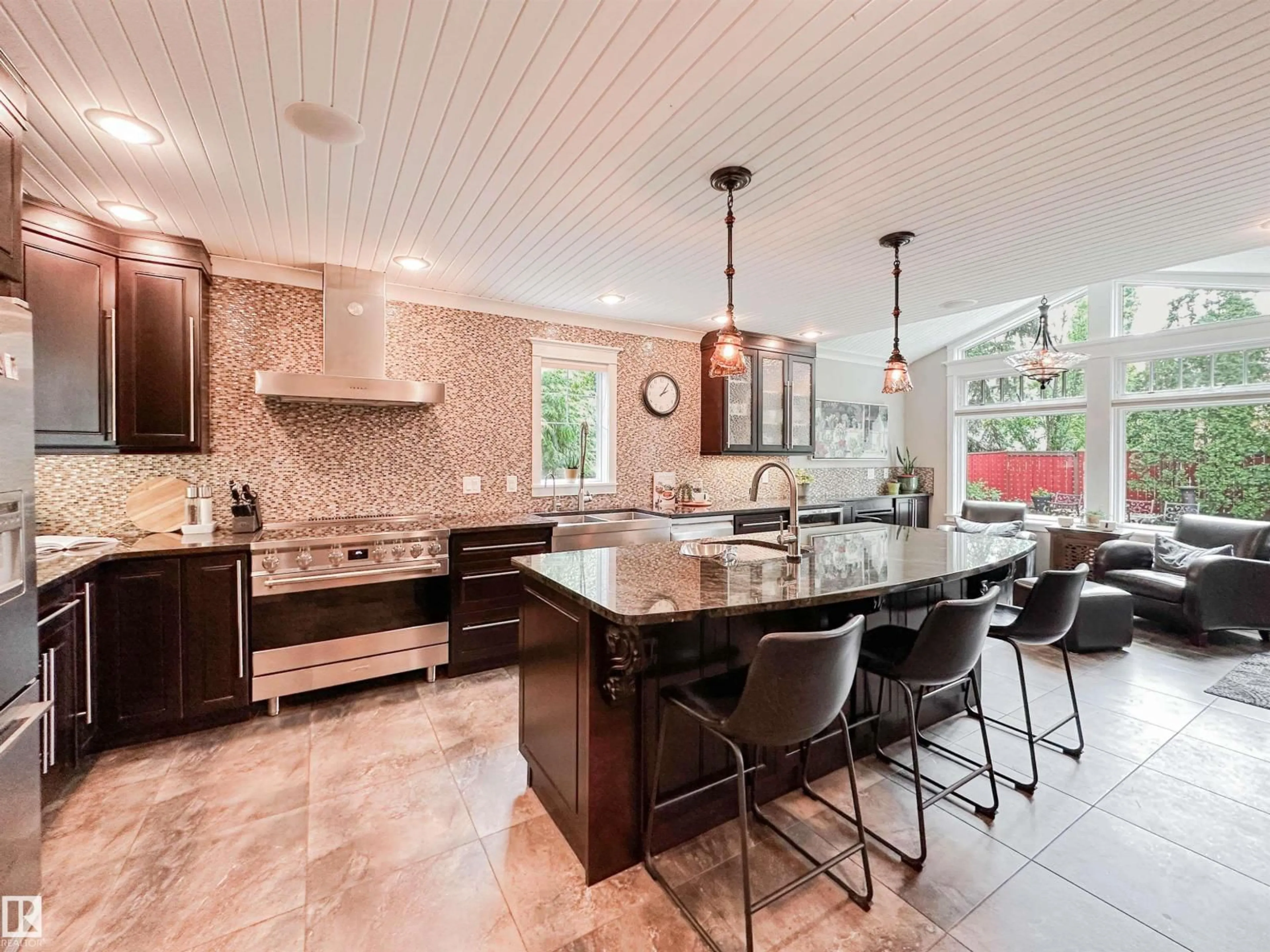 Contemporary kitchen, ceramic/tile floor for 3 LAIRD PL, St. Albert Alberta T8N4N4