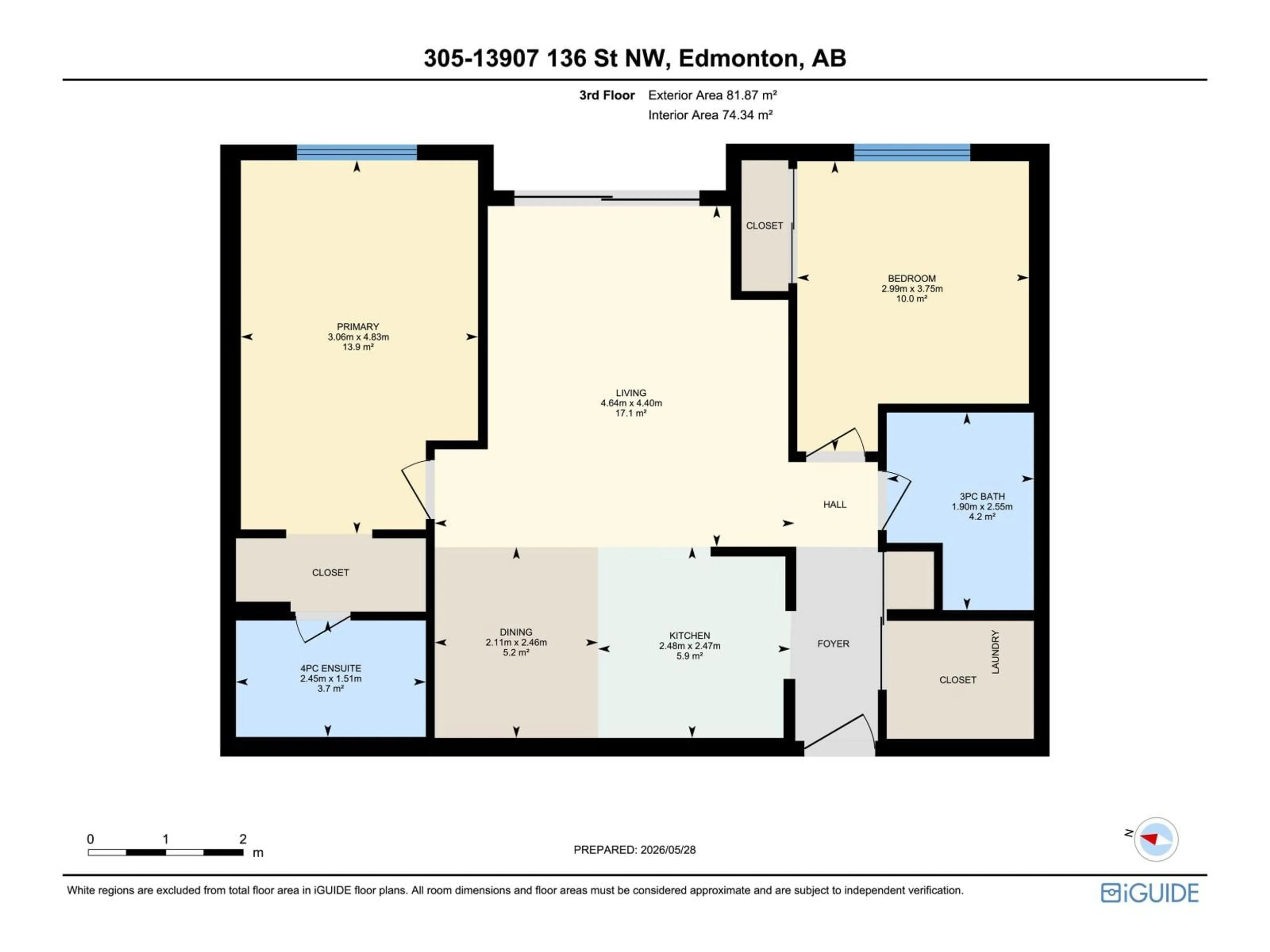 Floor plan for 305 - 13907 136 ST, Edmonton Alberta T6V1Y5