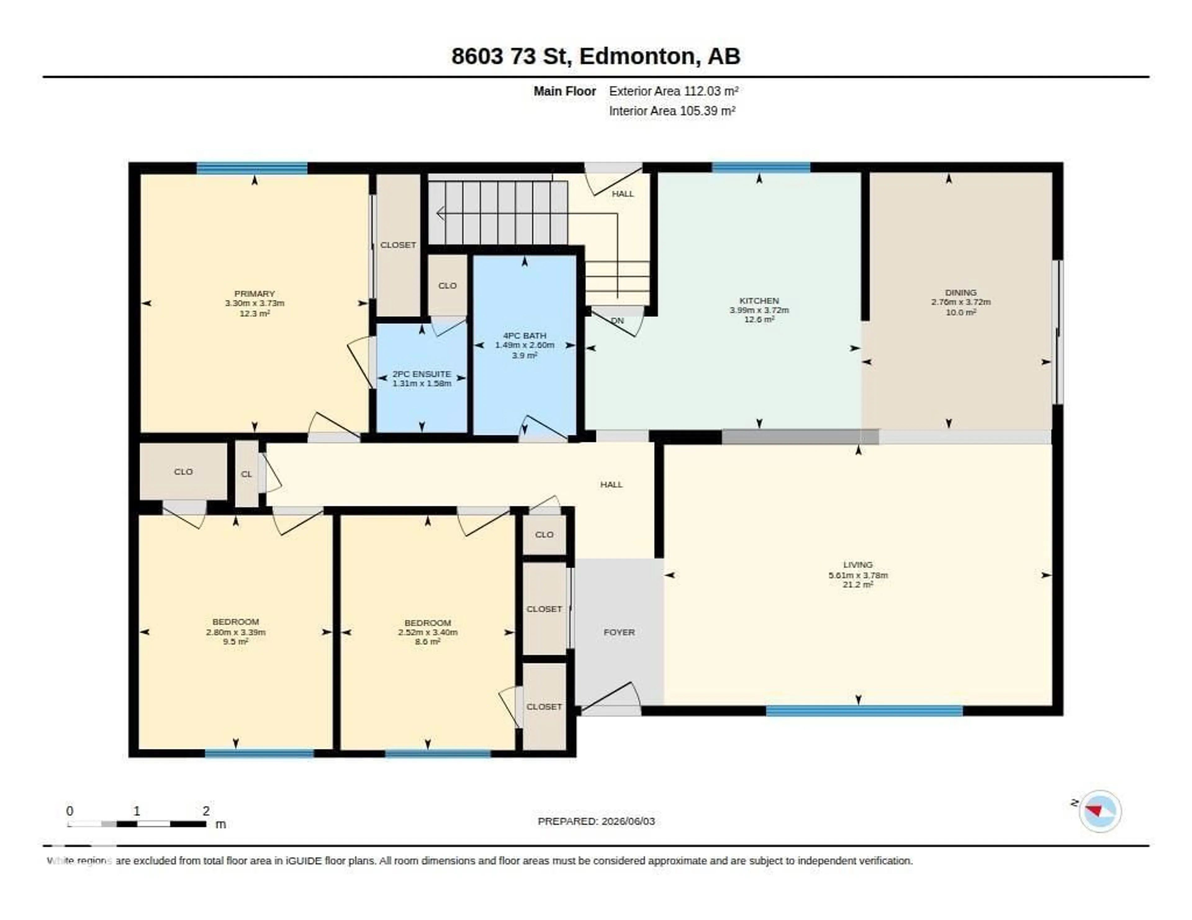 Floor plan for 8603 73 ST, Edmonton Alberta T6B1Z9