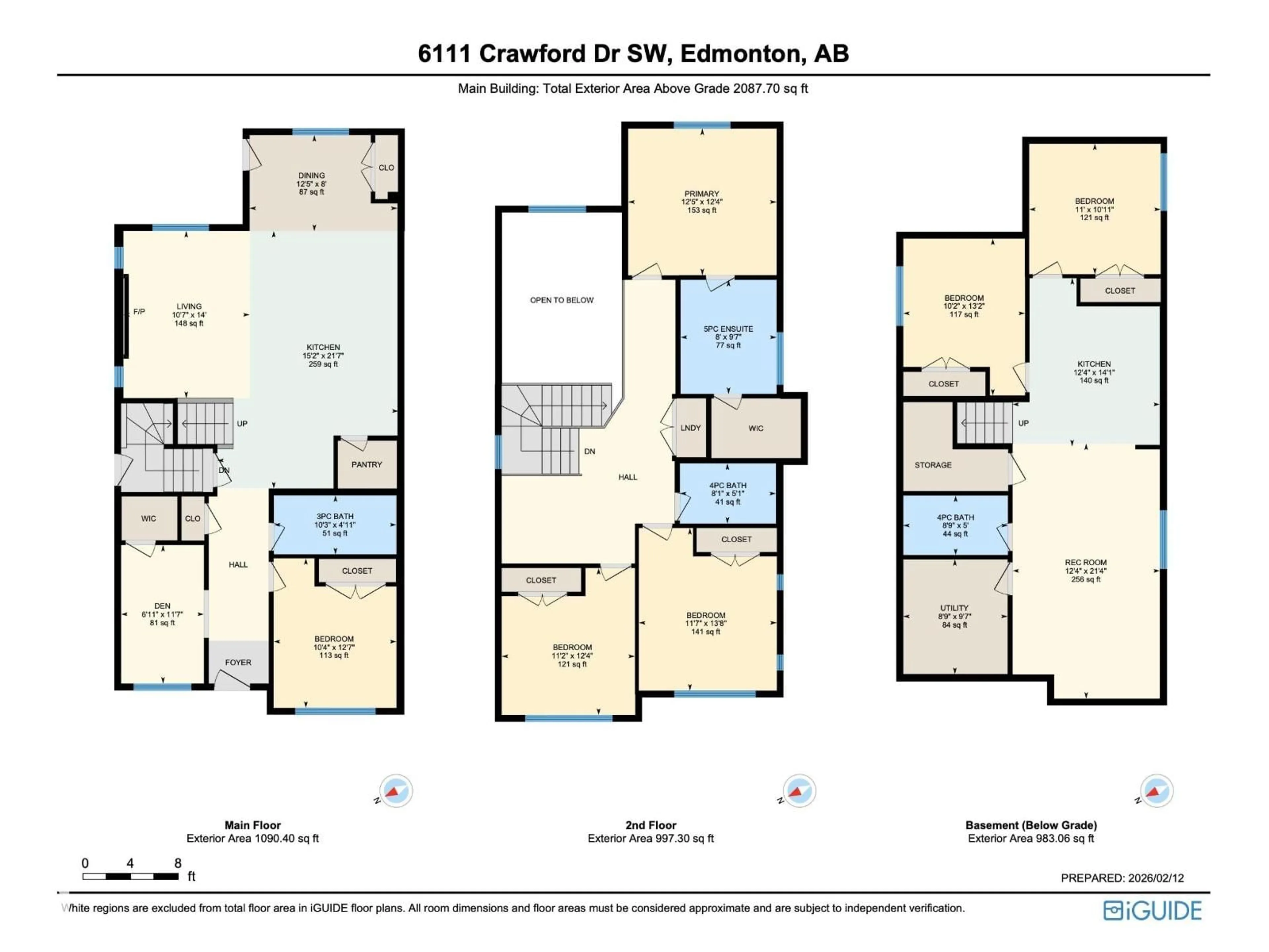 Floor plan for 6111 CRAWFORD DR, Edmonton Alberta T6W4L7