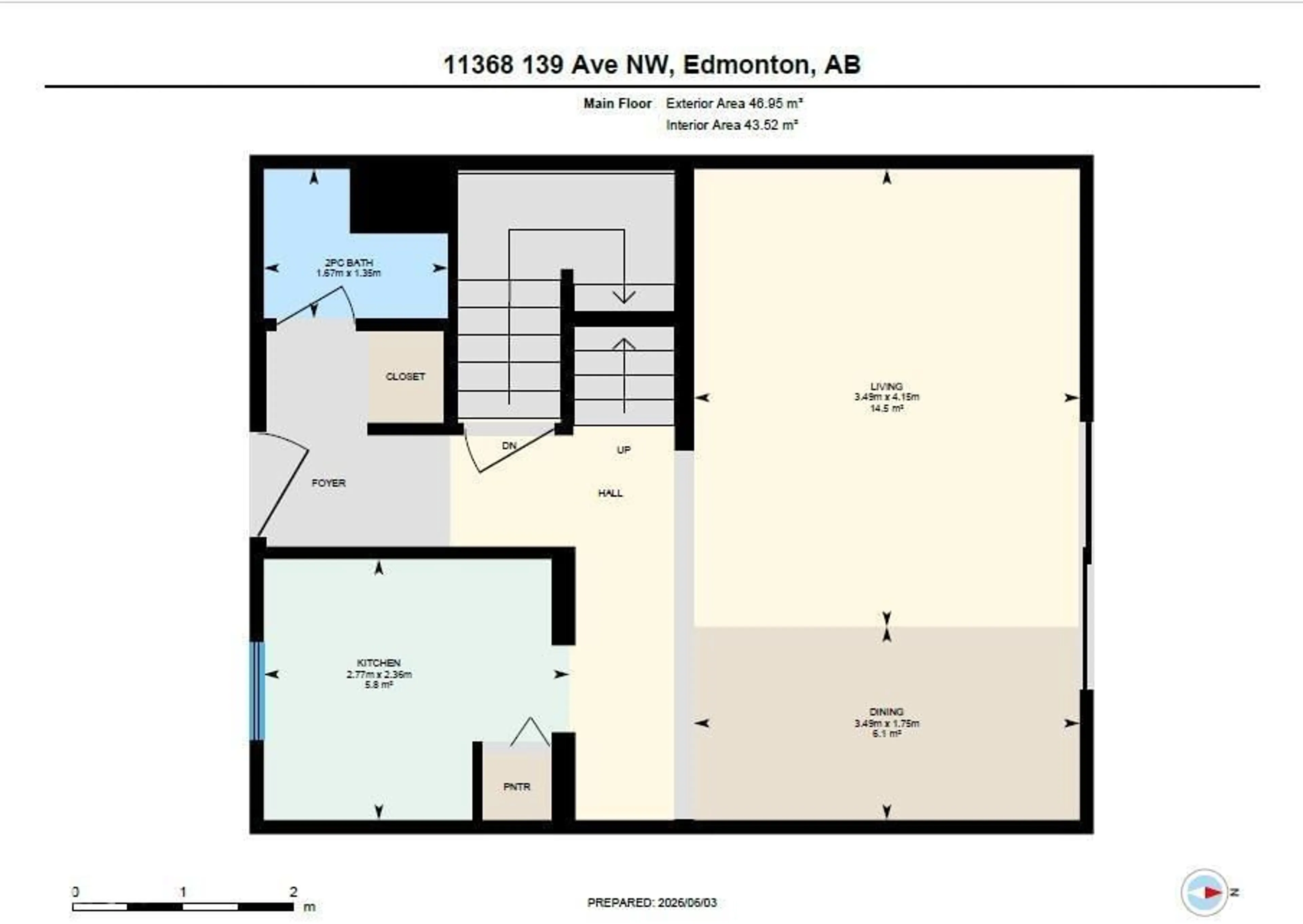 Floor plan for 11368 139 AV, Edmonton Alberta T5X3L4