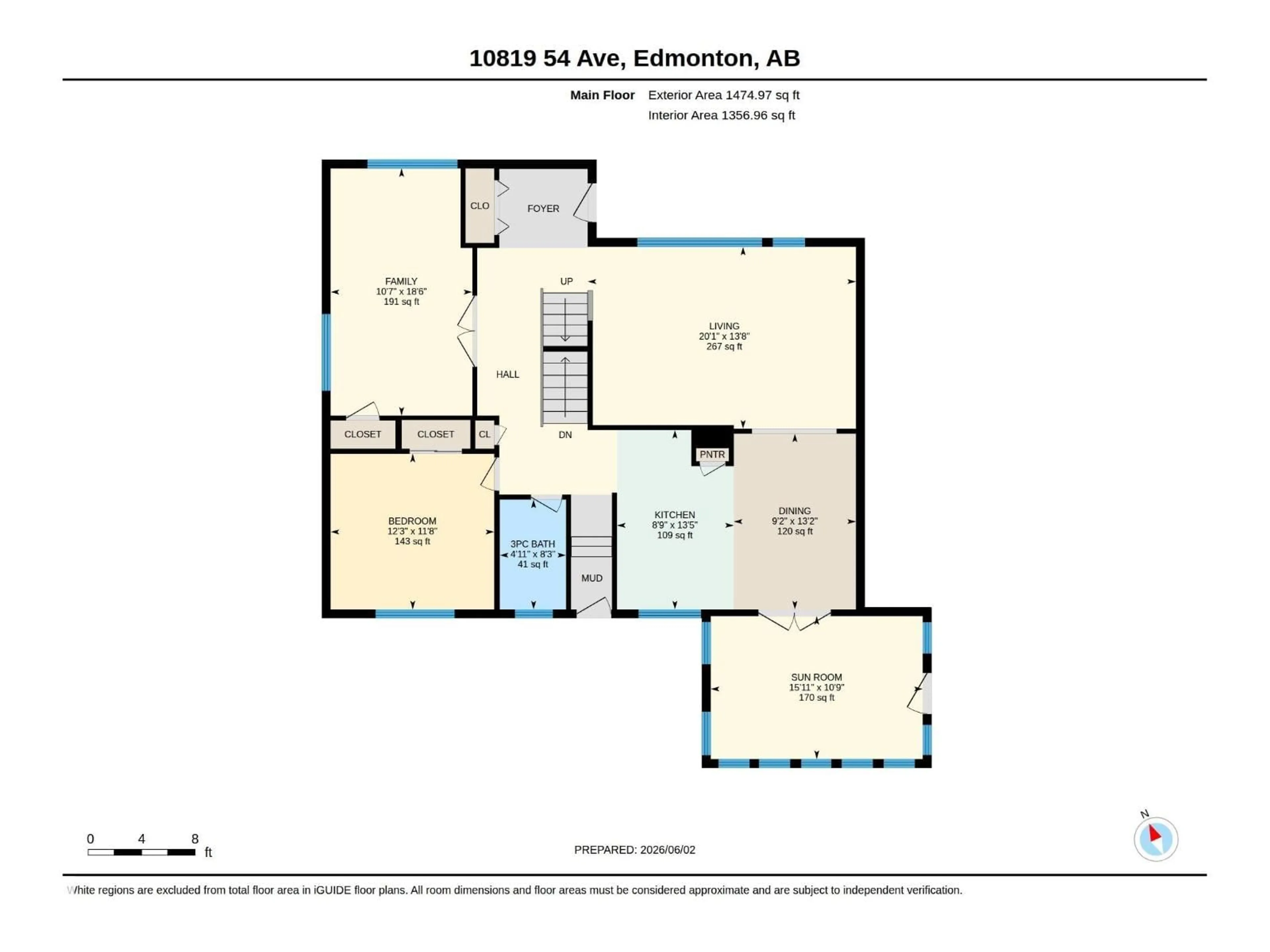 Floor plan for 10819 54 AV, Edmonton Alberta T6H0T8