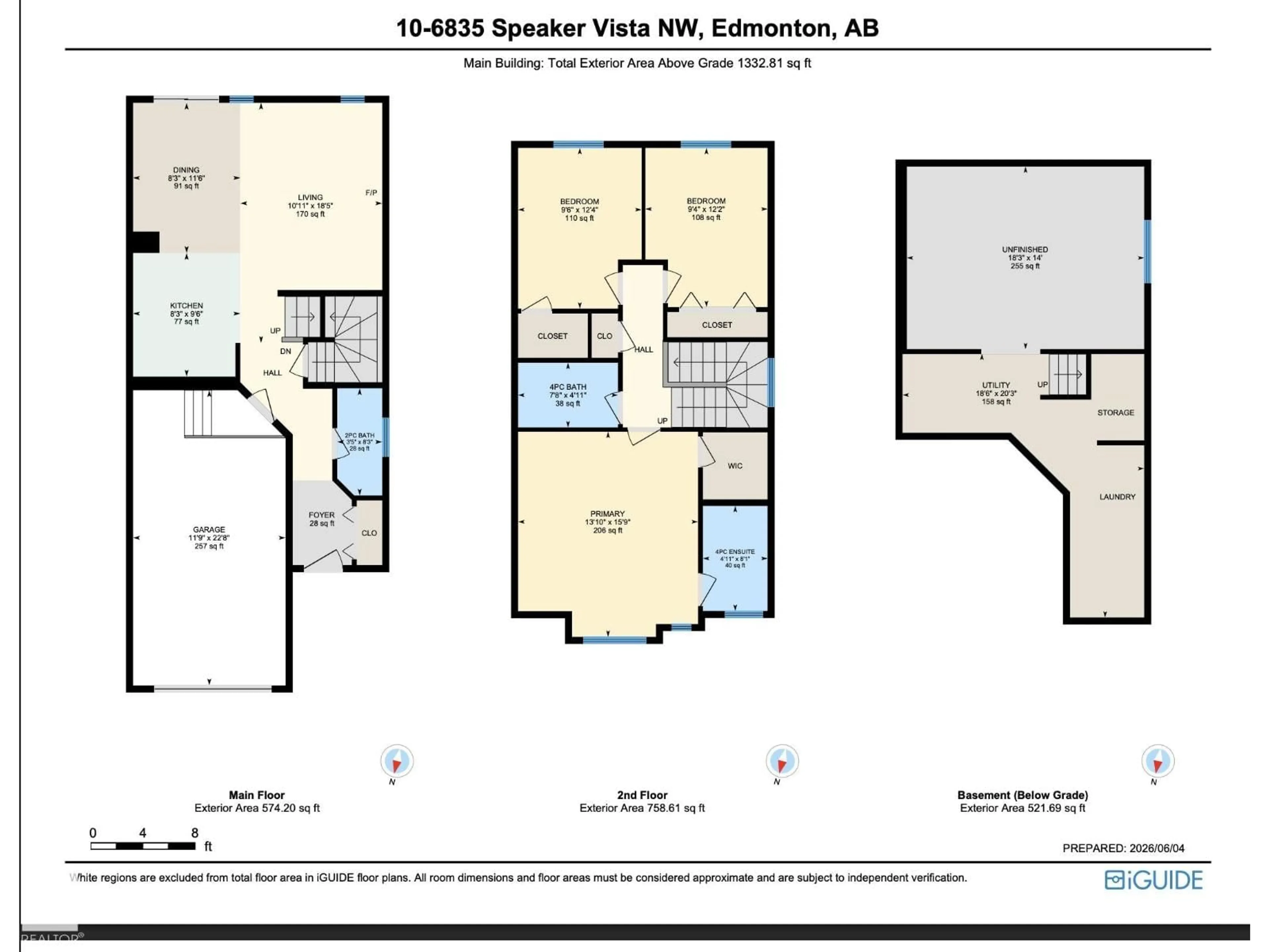 Floor plan for #10 - 6835 SPEAKER VISTA, Edmonton Alberta T6R0S6