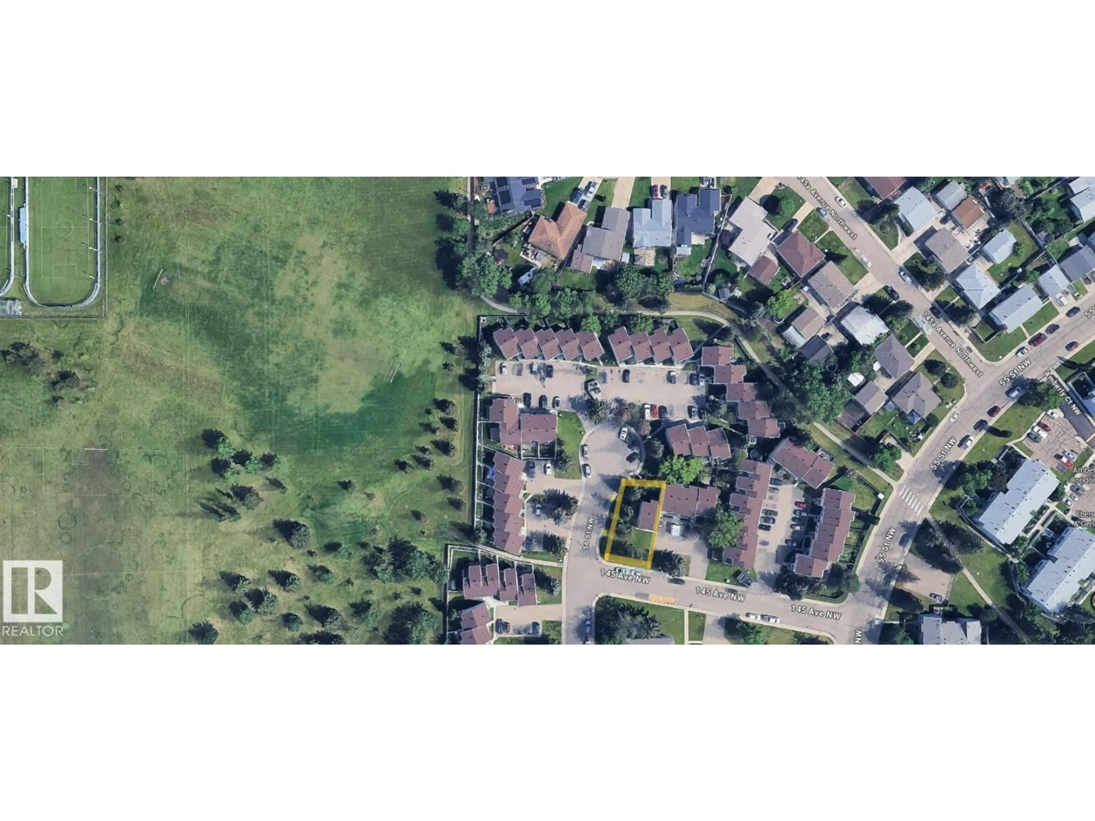 A pic from outside/outdoor area/front of a property/back of a property/a pic from drone, street for 5538 145 AV, Edmonton Alberta T5A3R3