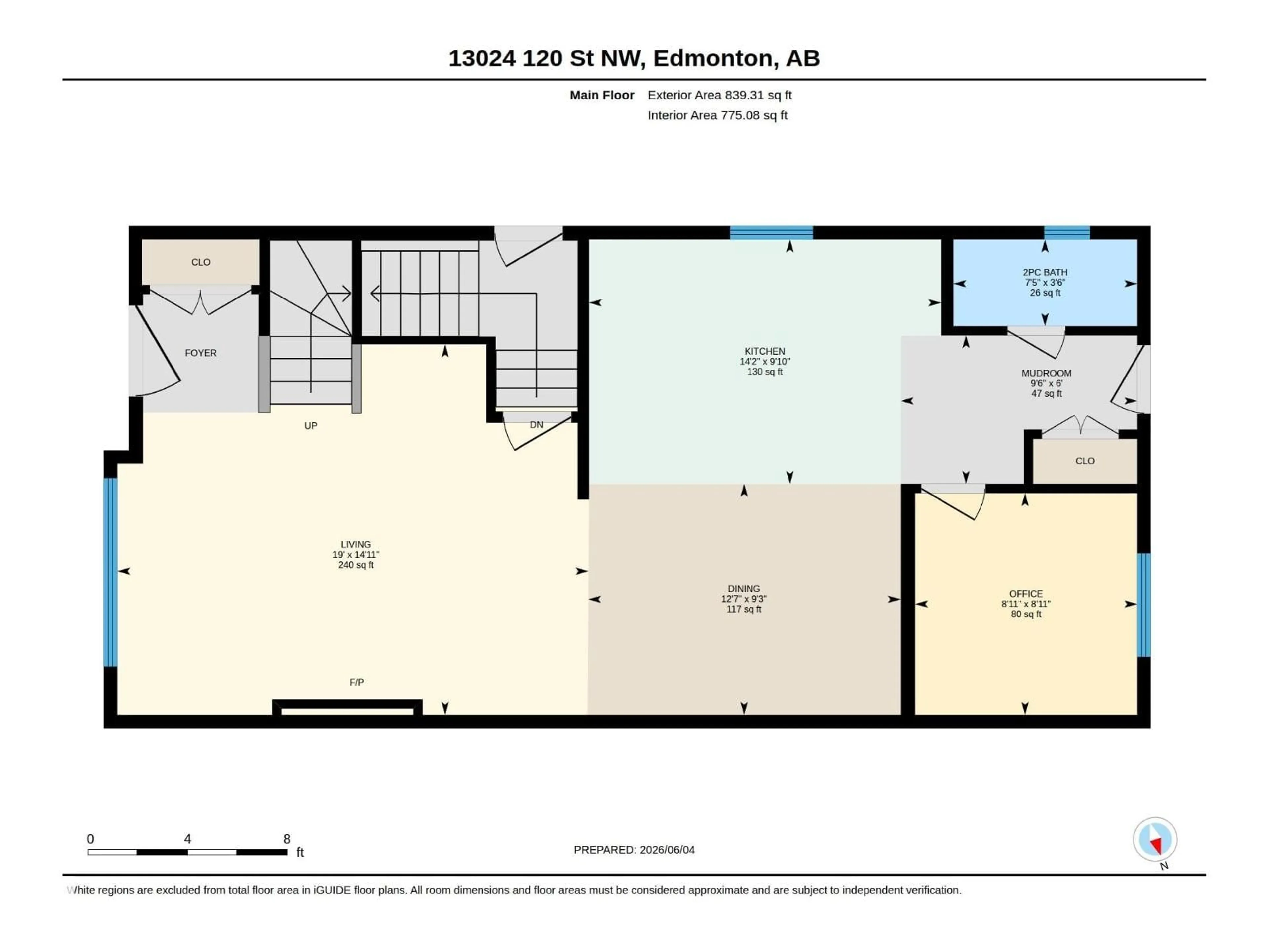 Floor plan for NW - 13024 120 ST, Edmonton Alberta T5E5N9