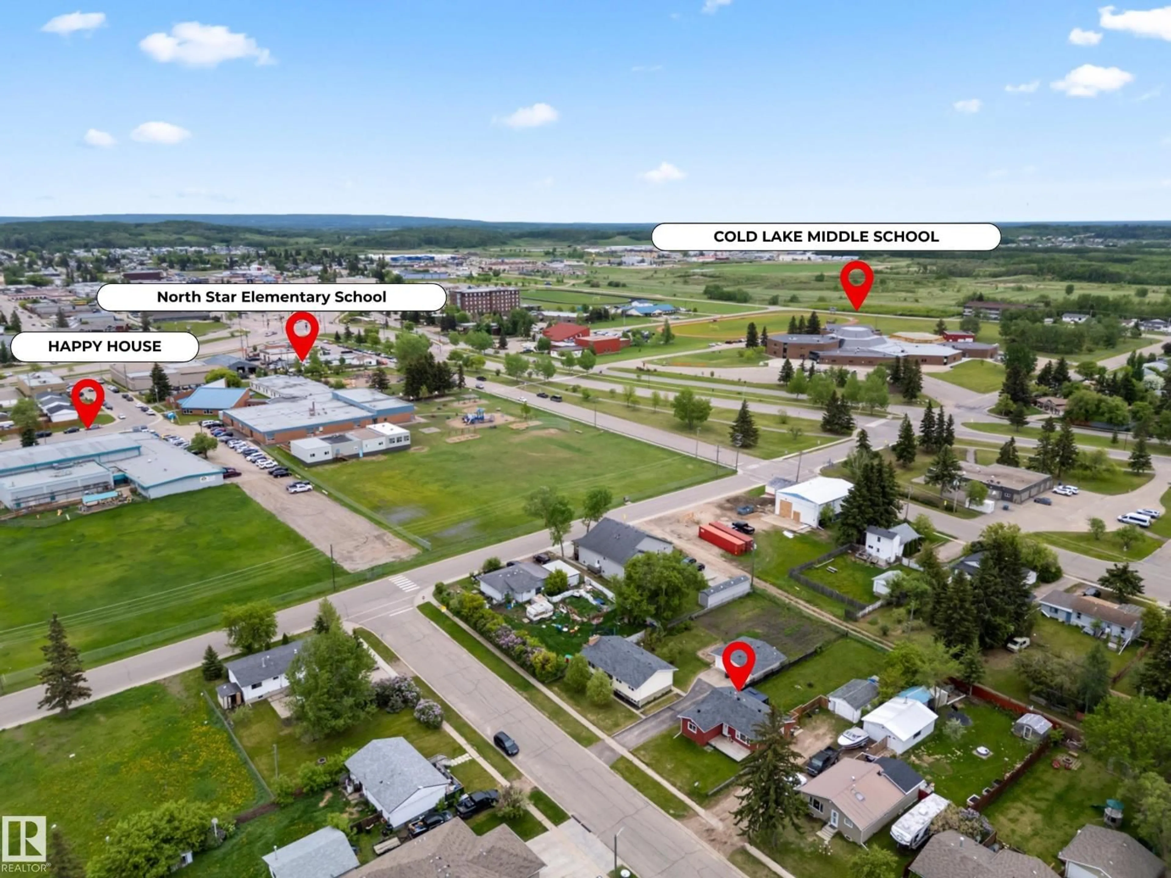 A pic from outside/outdoor area/front of a property/back of a property/a pic from drone, street for 5709 51 AV, Cold Lake Alberta T9M1S4