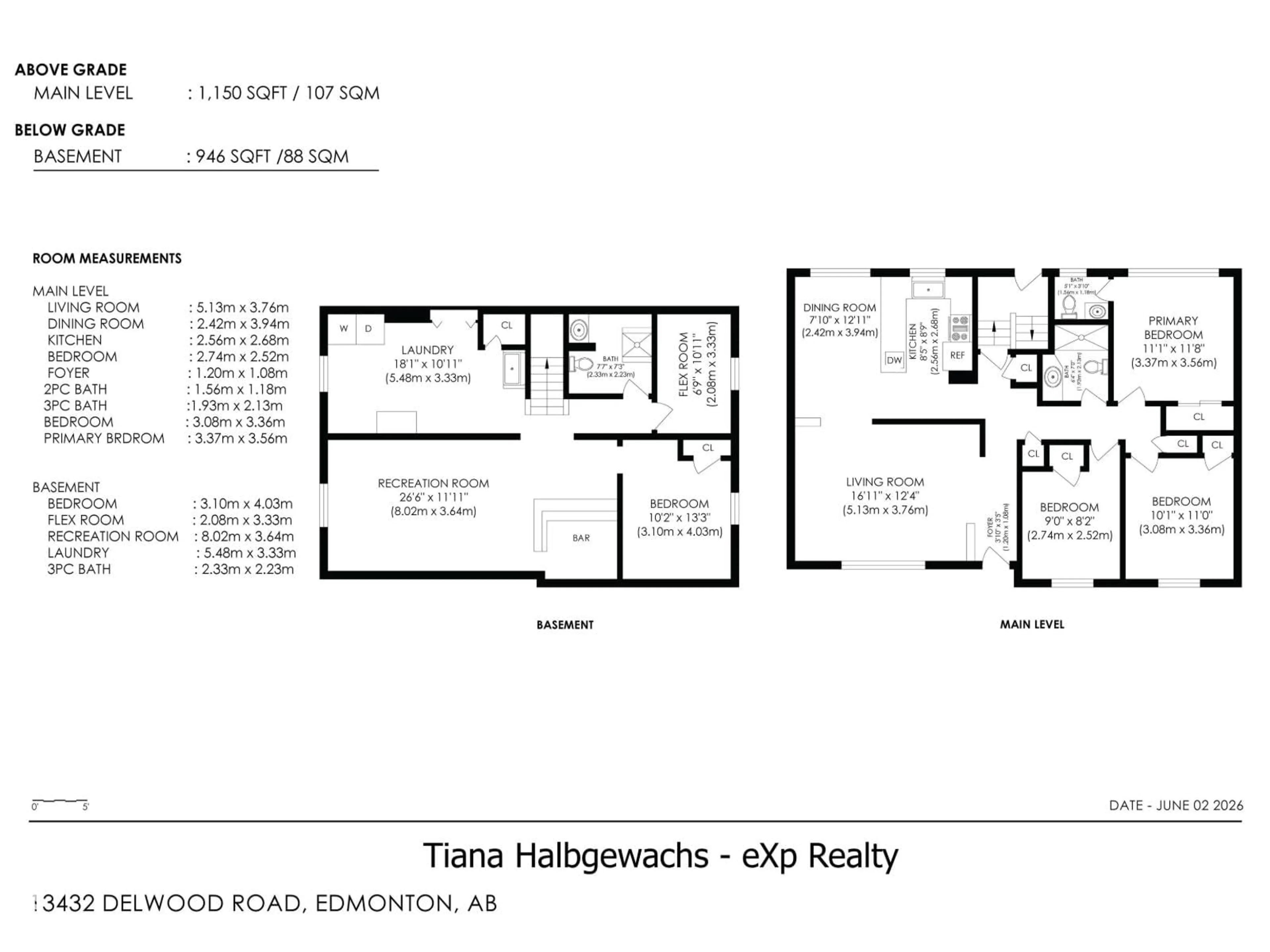 Floor plan for 13432 DELWOOD RD, Edmonton Alberta T5C3B8