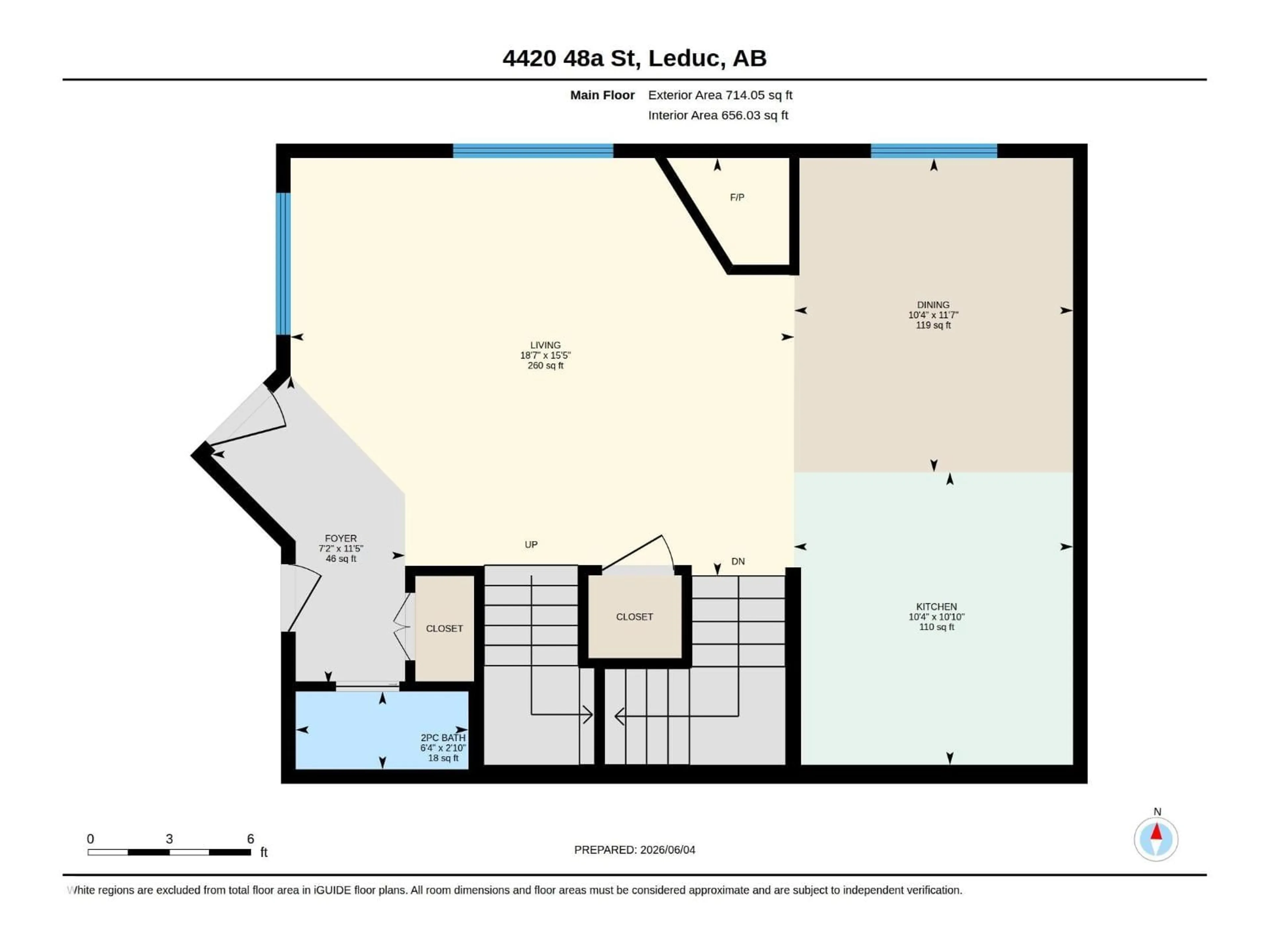 Floor plan for 4420 48A ST, Leduc Alberta T9E5Y7