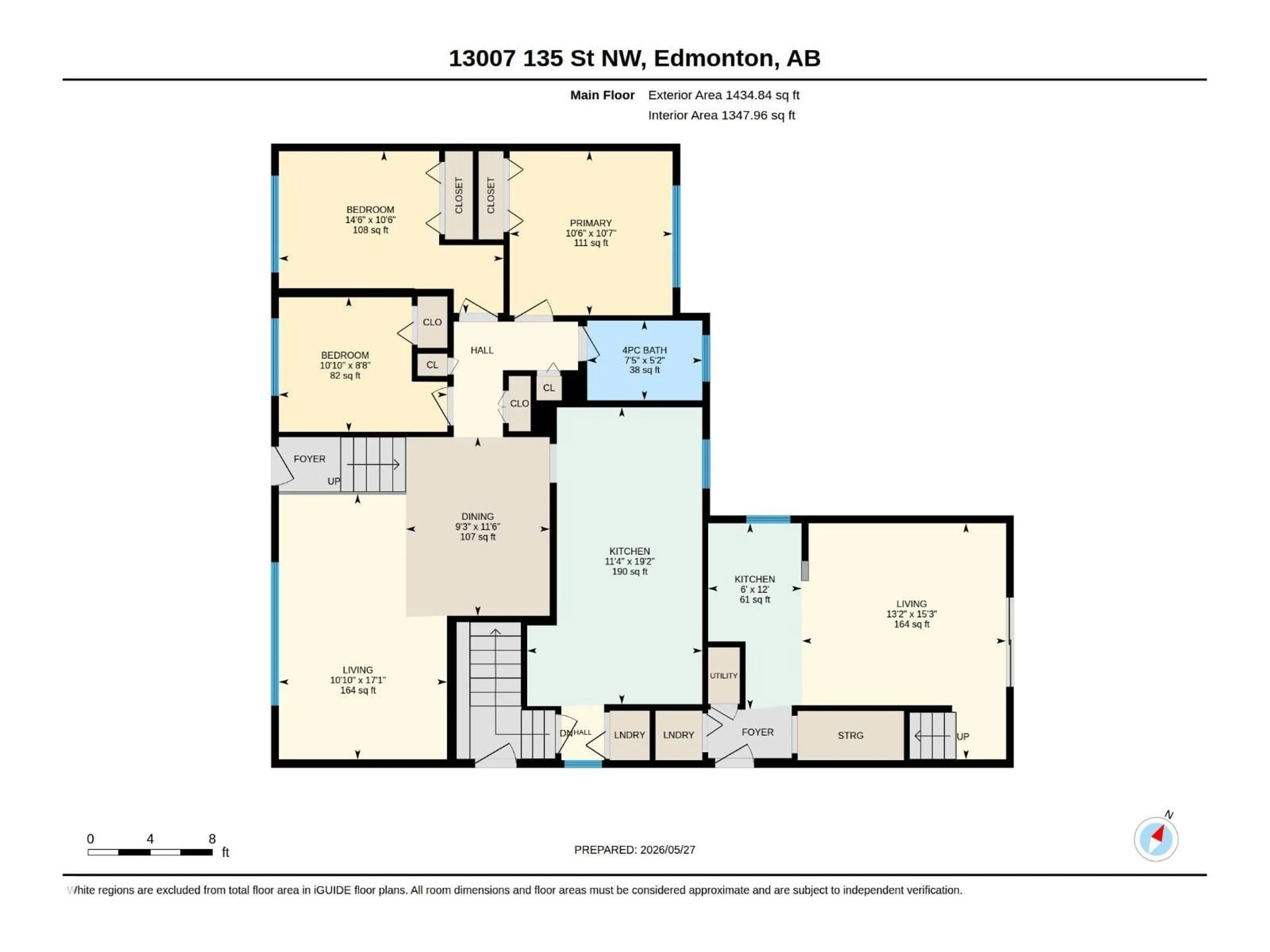 Floor plan for NW - 13007 135 ST, Edmonton Alberta T5L1Y6