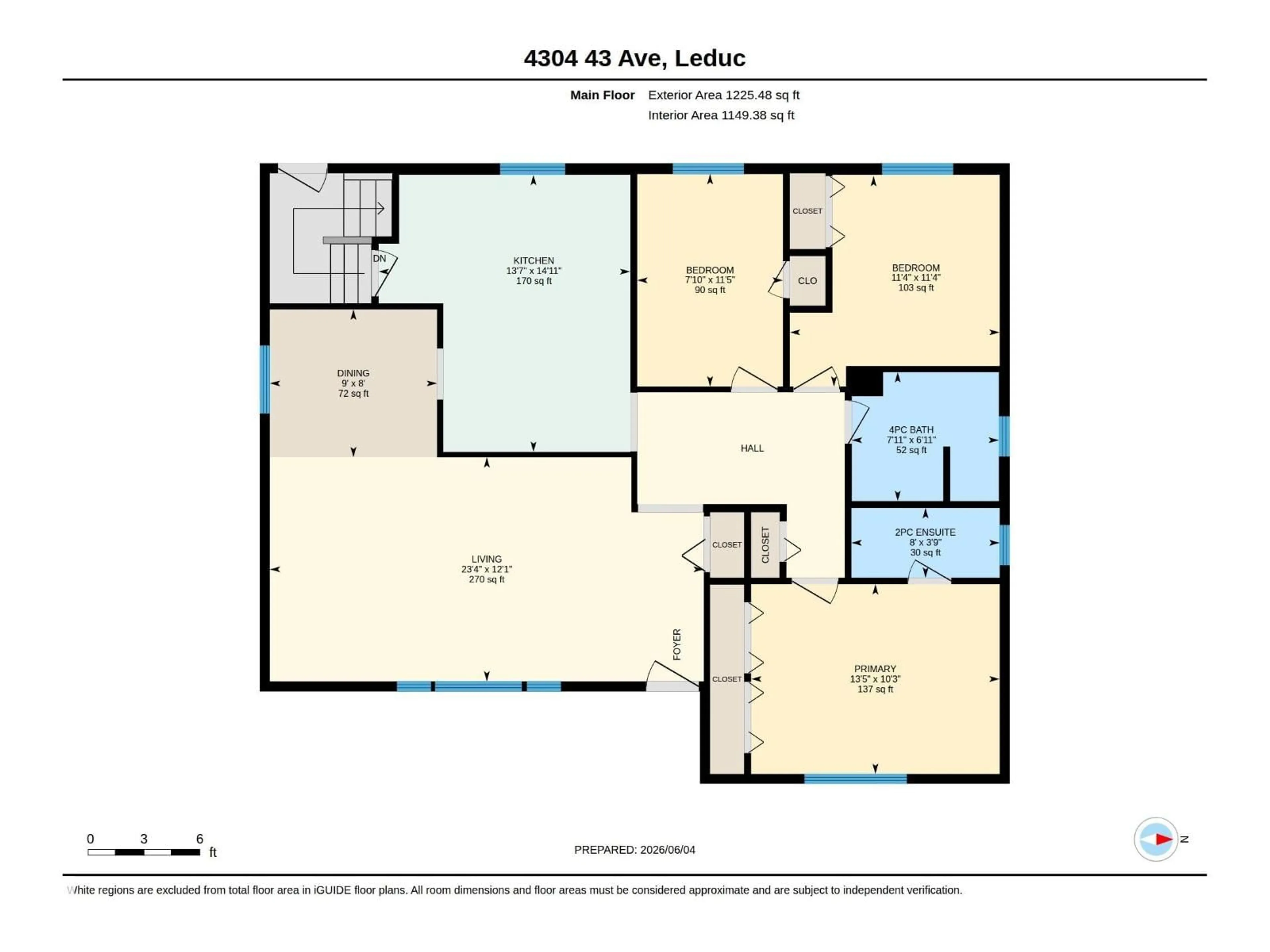 Floor plan for 4304 42 AV, Leduc Alberta T9E4S1