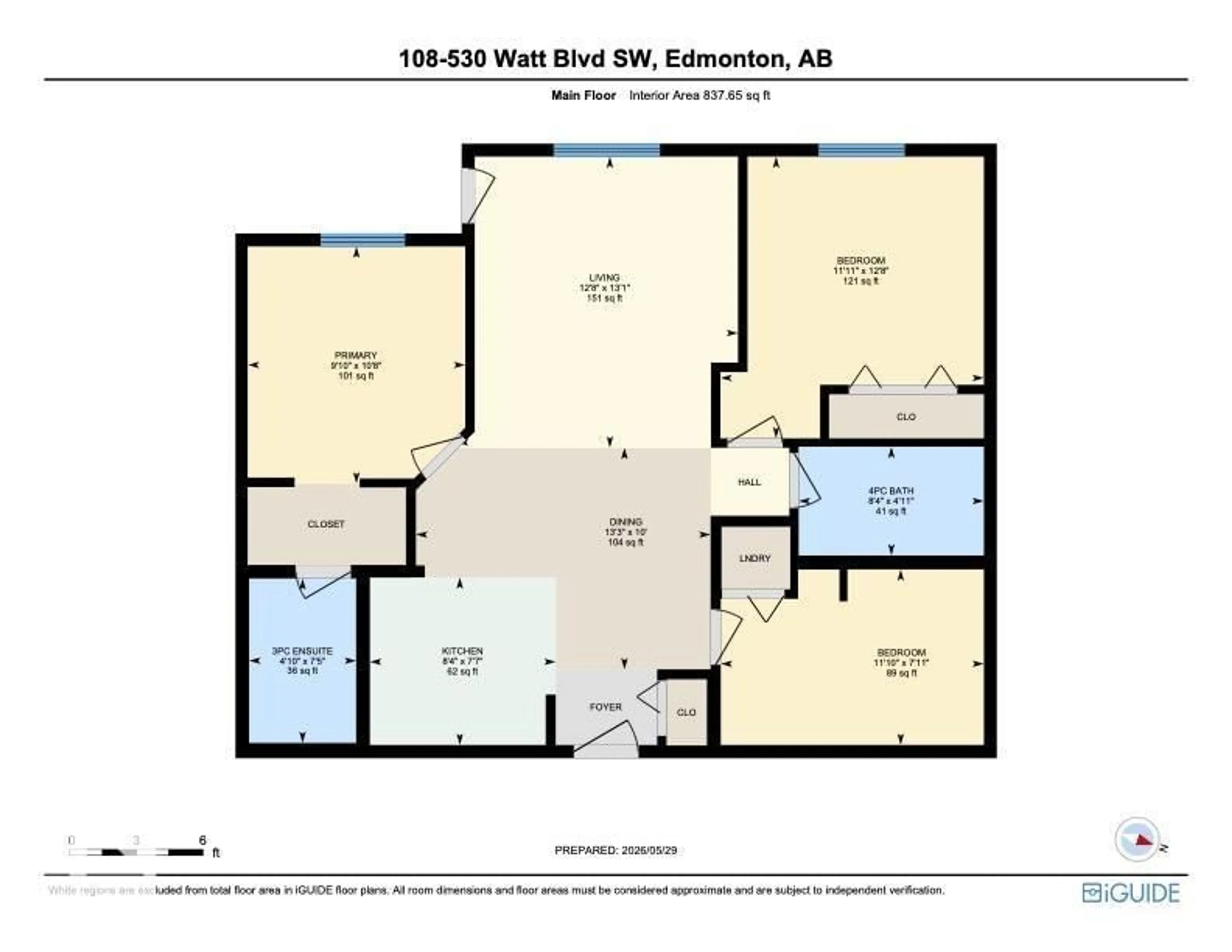 Floor plan for 530 - 108 WATT BV, Edmonton Alberta T6X1P7