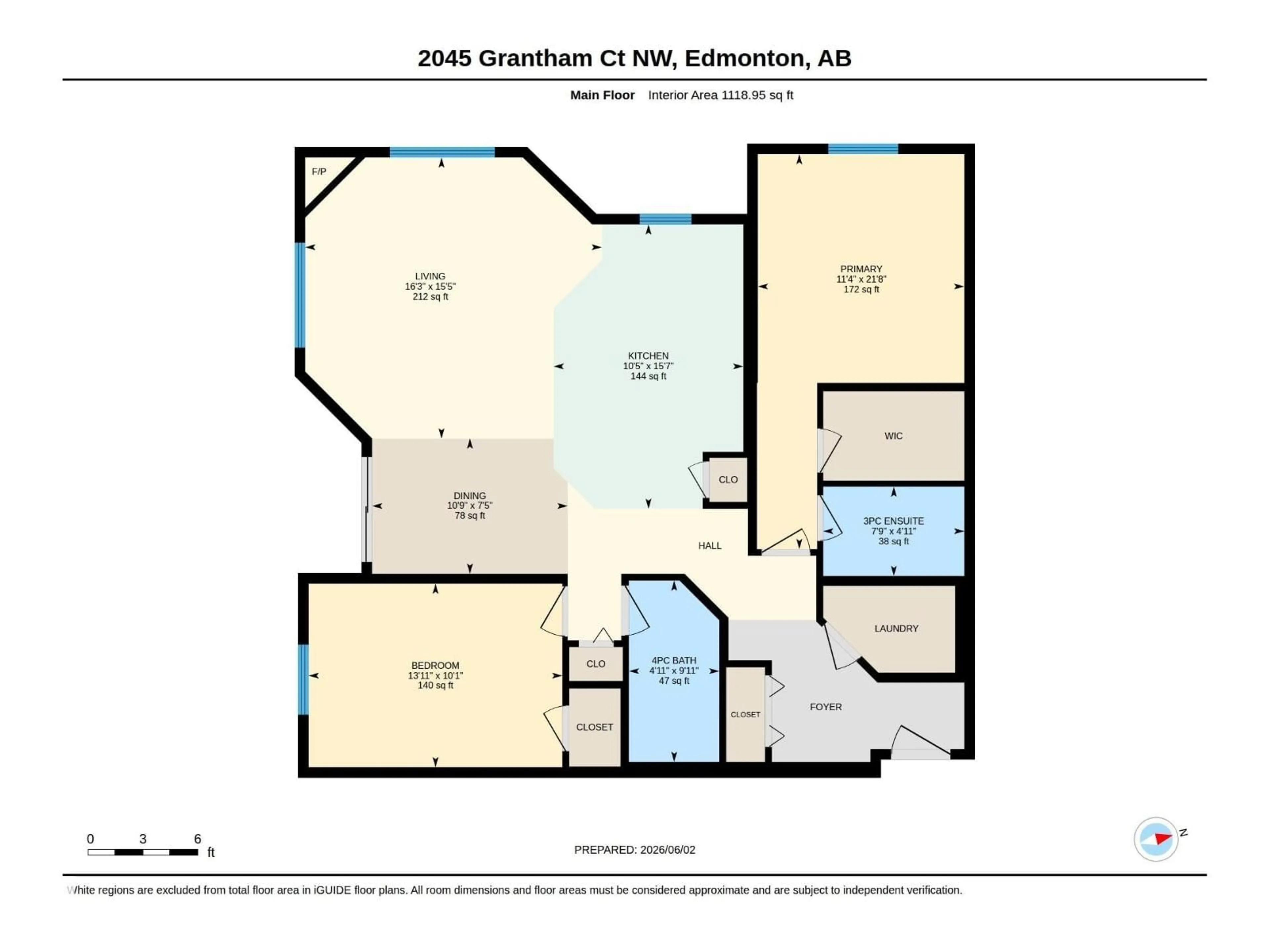 Floor plan for 207 - 2045 GRANTHAM CO, Edmonton Alberta T5T3X6