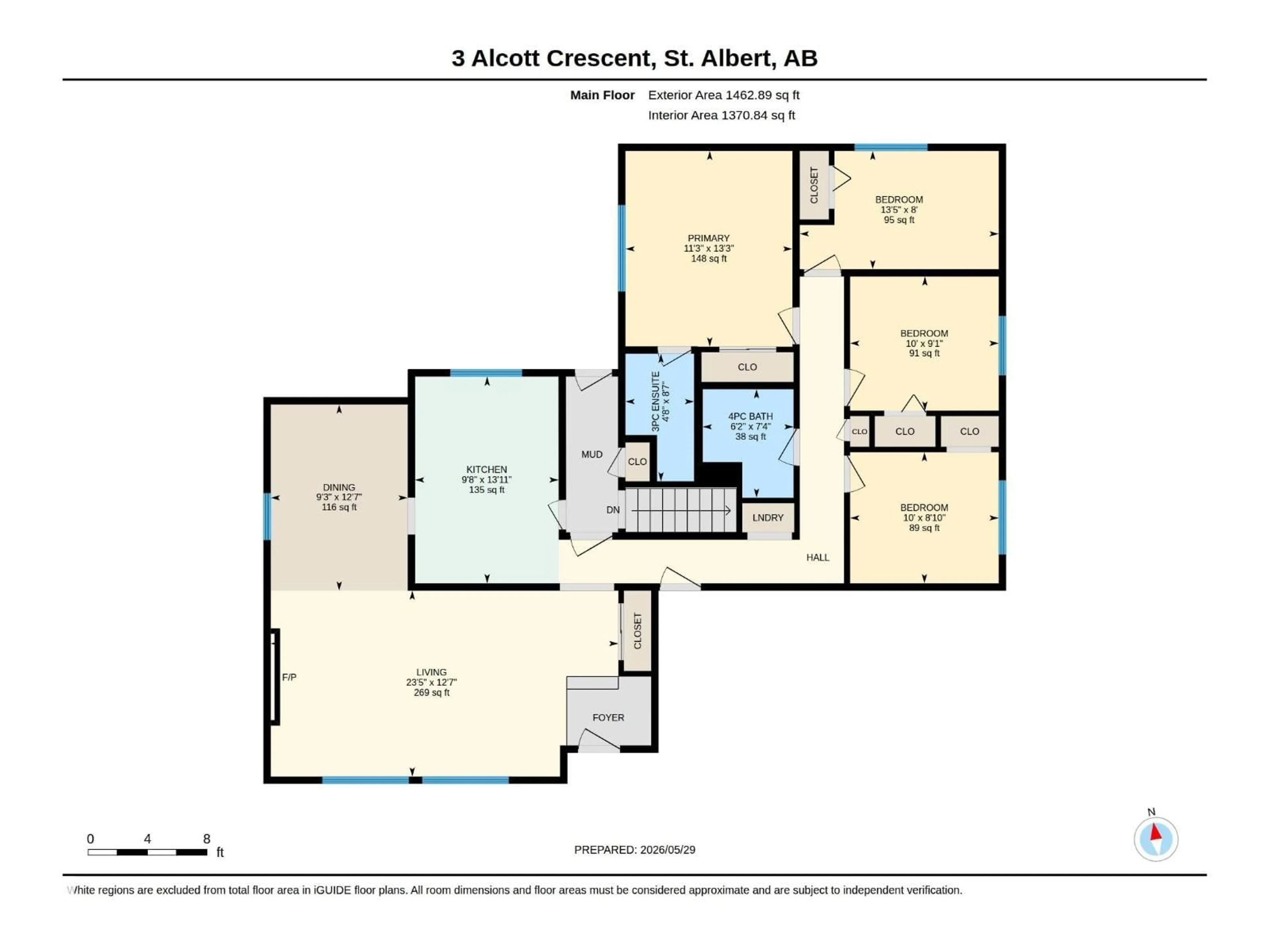Floor plan for 3 ALCOTT CR, St. Albert Alberta T8N2H7